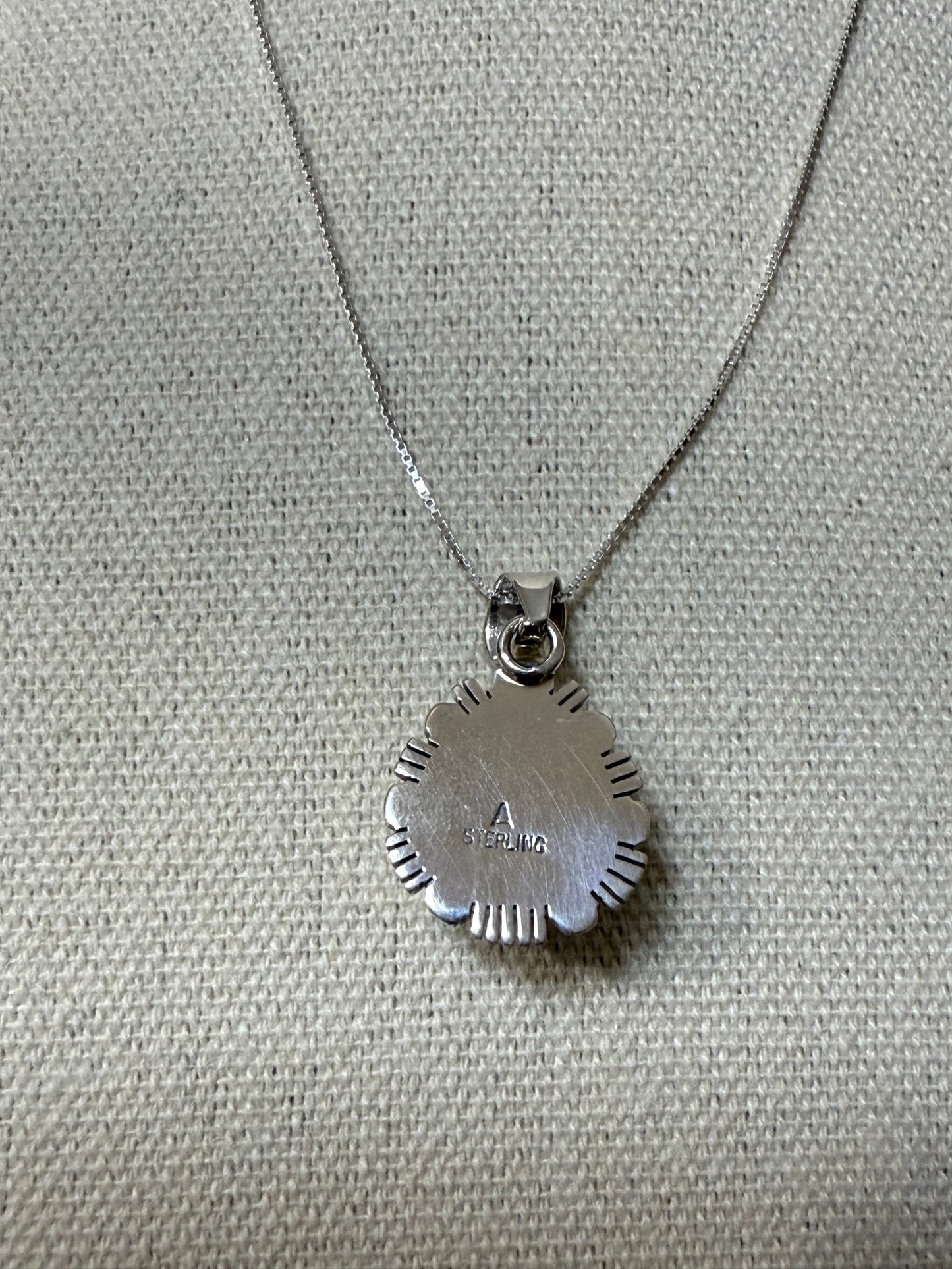 Arlene Yazzie Golden Hills Turquoise Pendant with 18" Sterling Chain - Echo Canyon Collective