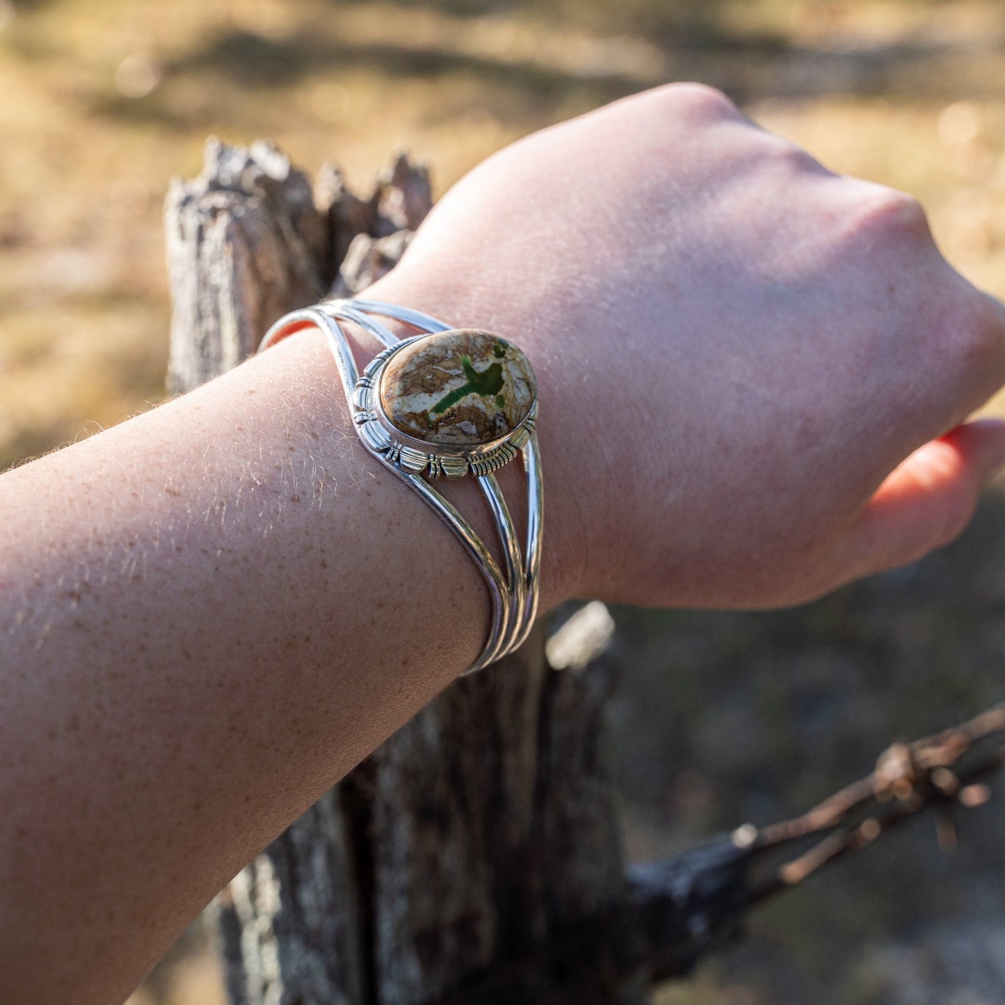 Boulder Royston Turquoise Cuff – Sterling Silver Navajo Handmade by Jane Francisco - Echo Canyon Collective