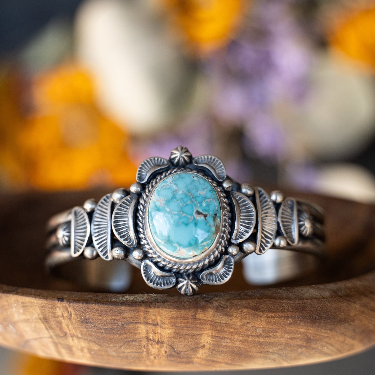 Carico Lake Turquoise Cuff – Sterling Silver Navajo Handmade by Randy Boyd - Echo Canyon Collective
