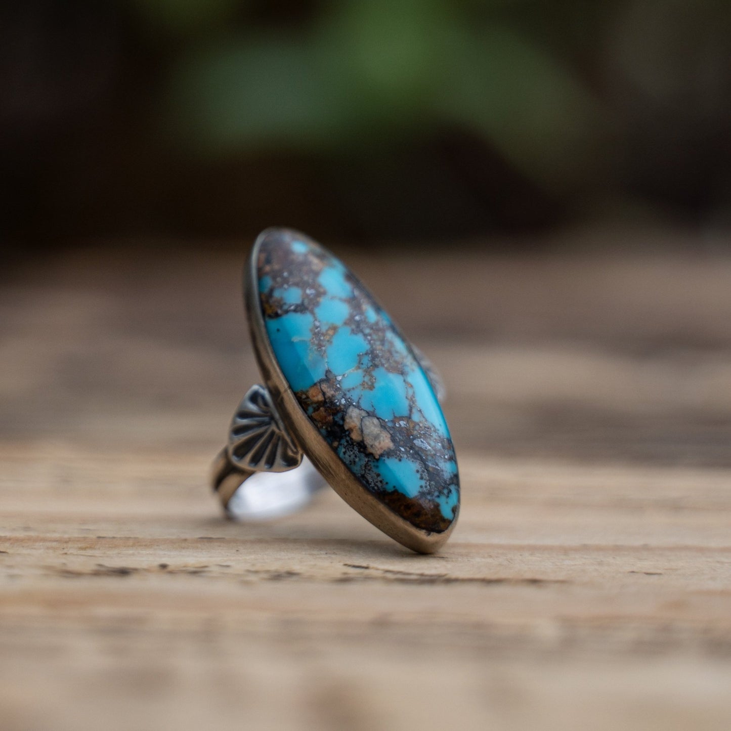 Cathy Webster Navajo Handmade Sonoran Turquoise Ring Size 7 – Sterling Silver - Echo Canyon Collective