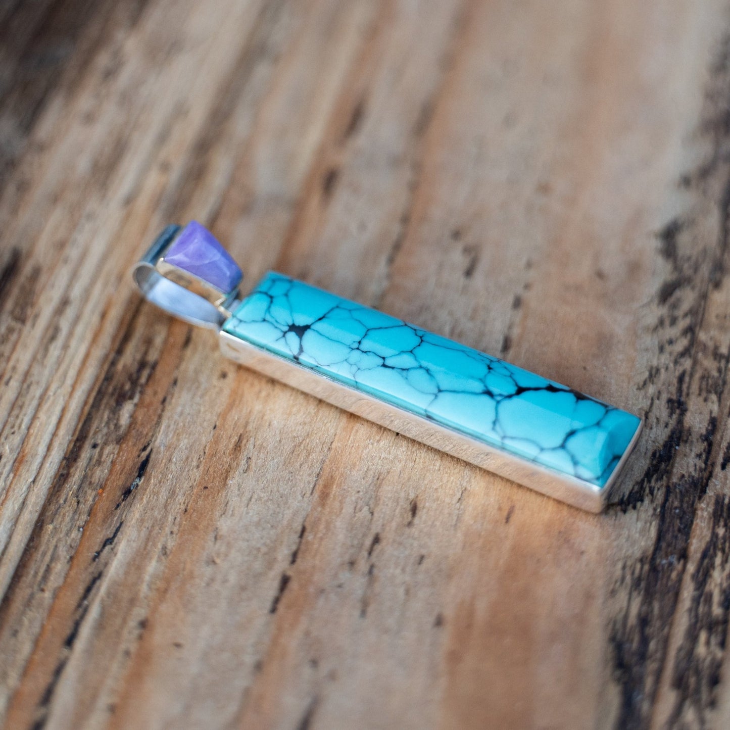 Cathy Webster Sugilite & Cloud Mountain Turquoise Pendant - Echo Canyon Collective