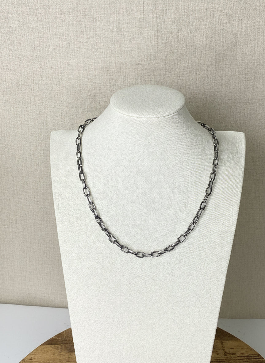 Chimney Butte Handmade Sterling Silver Chain Necklace – Various Lengths for Necklace, Choker, or Lariat - Echo Canyon Collective
