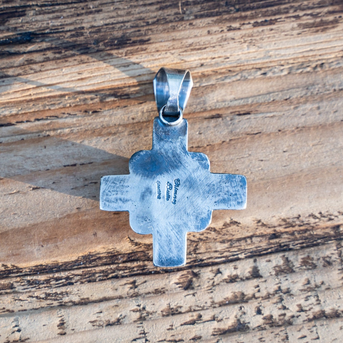 Chimney Butte Sterling Silver Zia Pendant with Sonoran Turquoise - Echo Canyon Collective