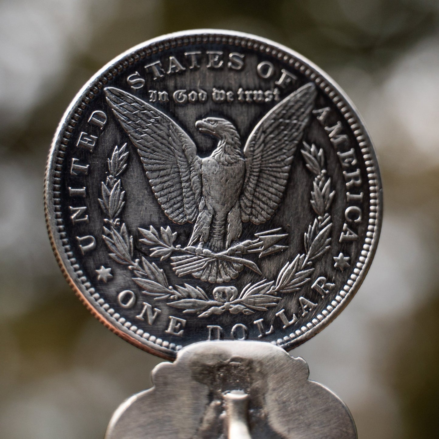 James McCabe Navajo Handmade Sterling Silver Mercury Dime Necklace - Echo Canyon Collective