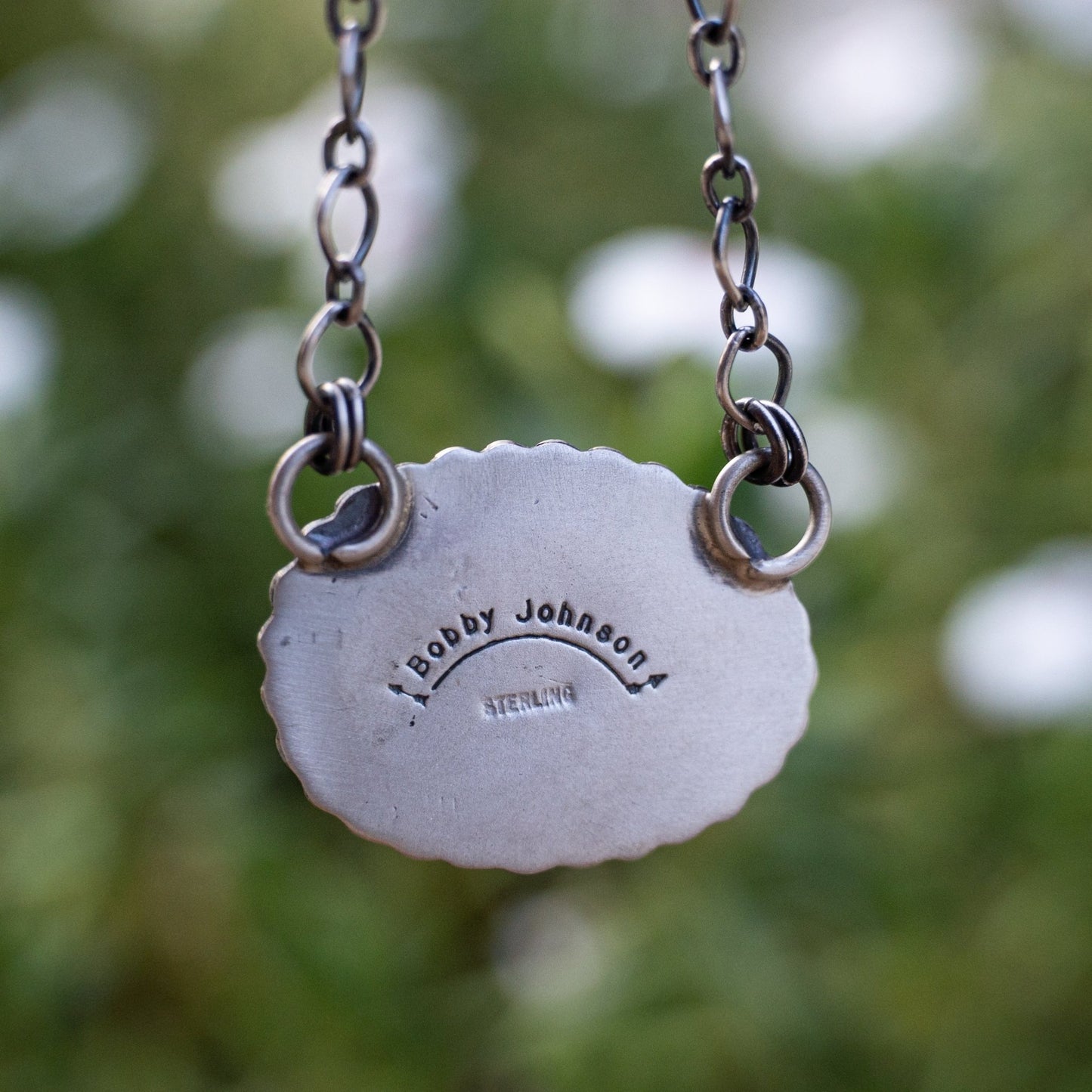 Kingman Turquoise Necklace – Handmade by Navajo Silversmith Bobby Johnson - Echo Canyon Collective