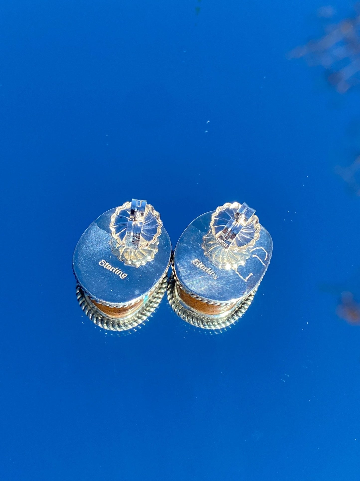 Loretta Delgarito Boulder Turquoise Earrings – Navajo Made Sterling Silver - Echo Canyon Collective