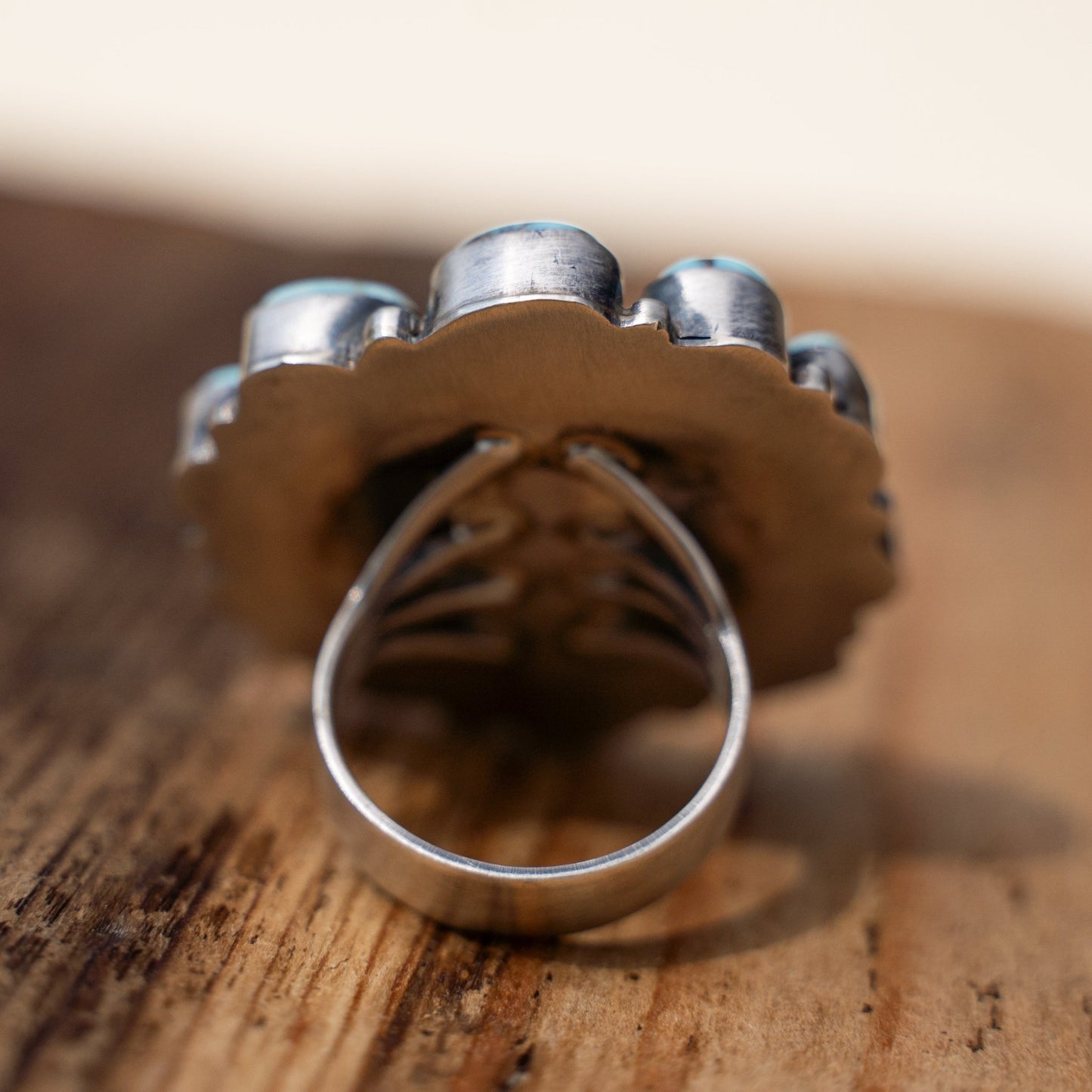 Natural Dry Creek Turquoise Ring – Handmade by Navajo Artist Shirley Henry Size 10 - Echo Canyon Collective