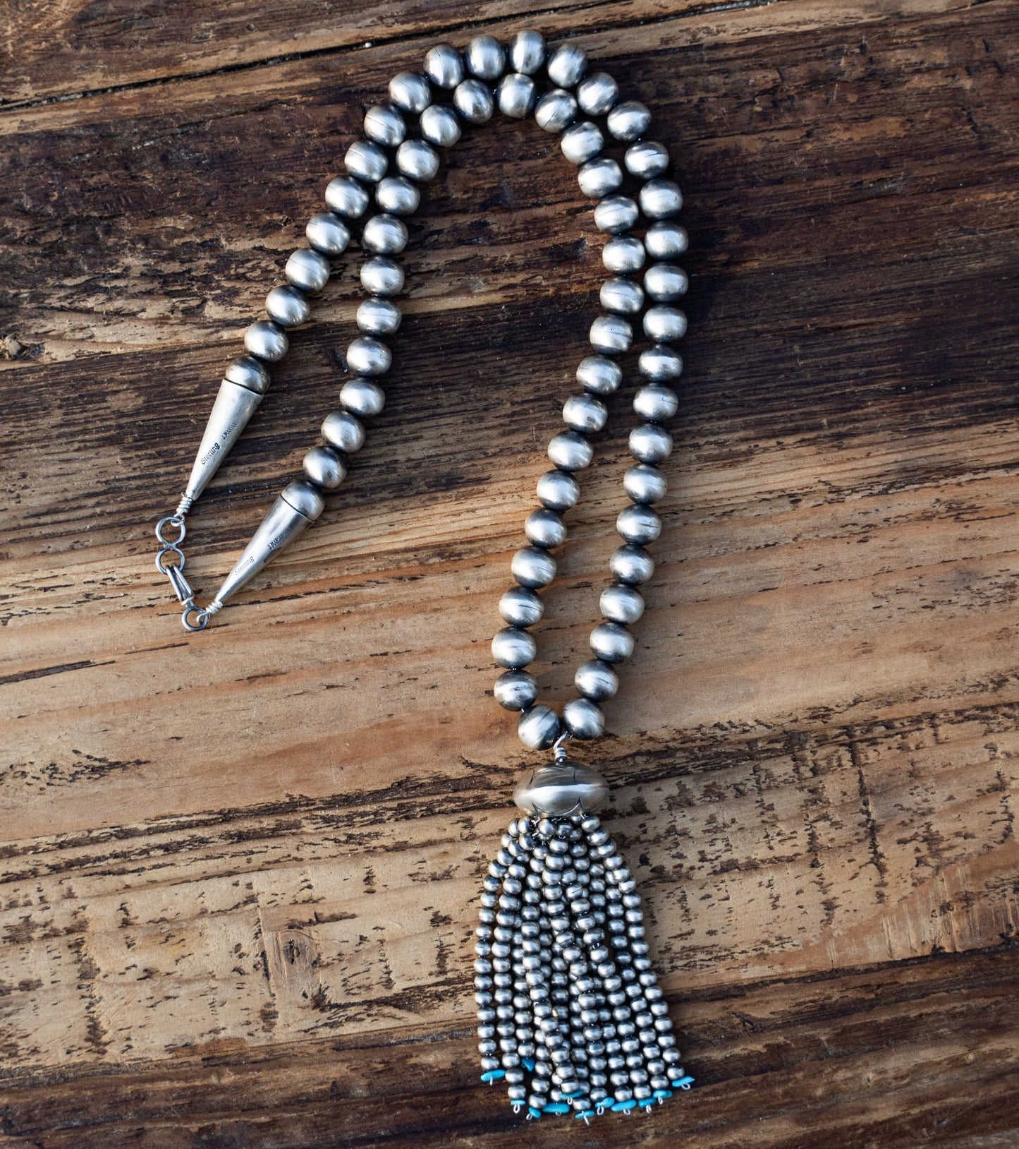 Navajo Handmade Bead & Tassel Pearl Necklace by Jan Mariano - Echo Canyon Collective