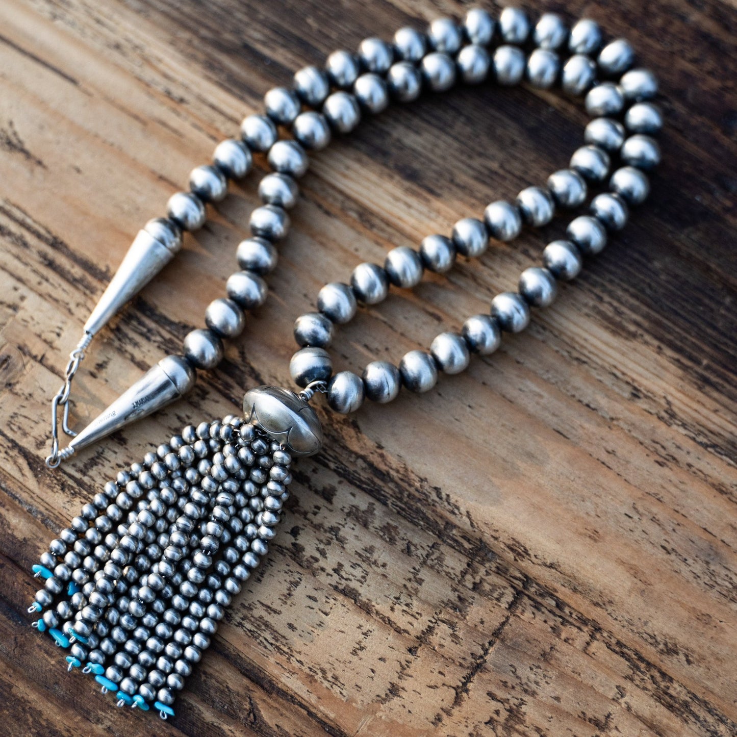 Navajo Handmade Bead & Tassel Pearl Necklace by Jan Mariano - Echo Canyon Collective
