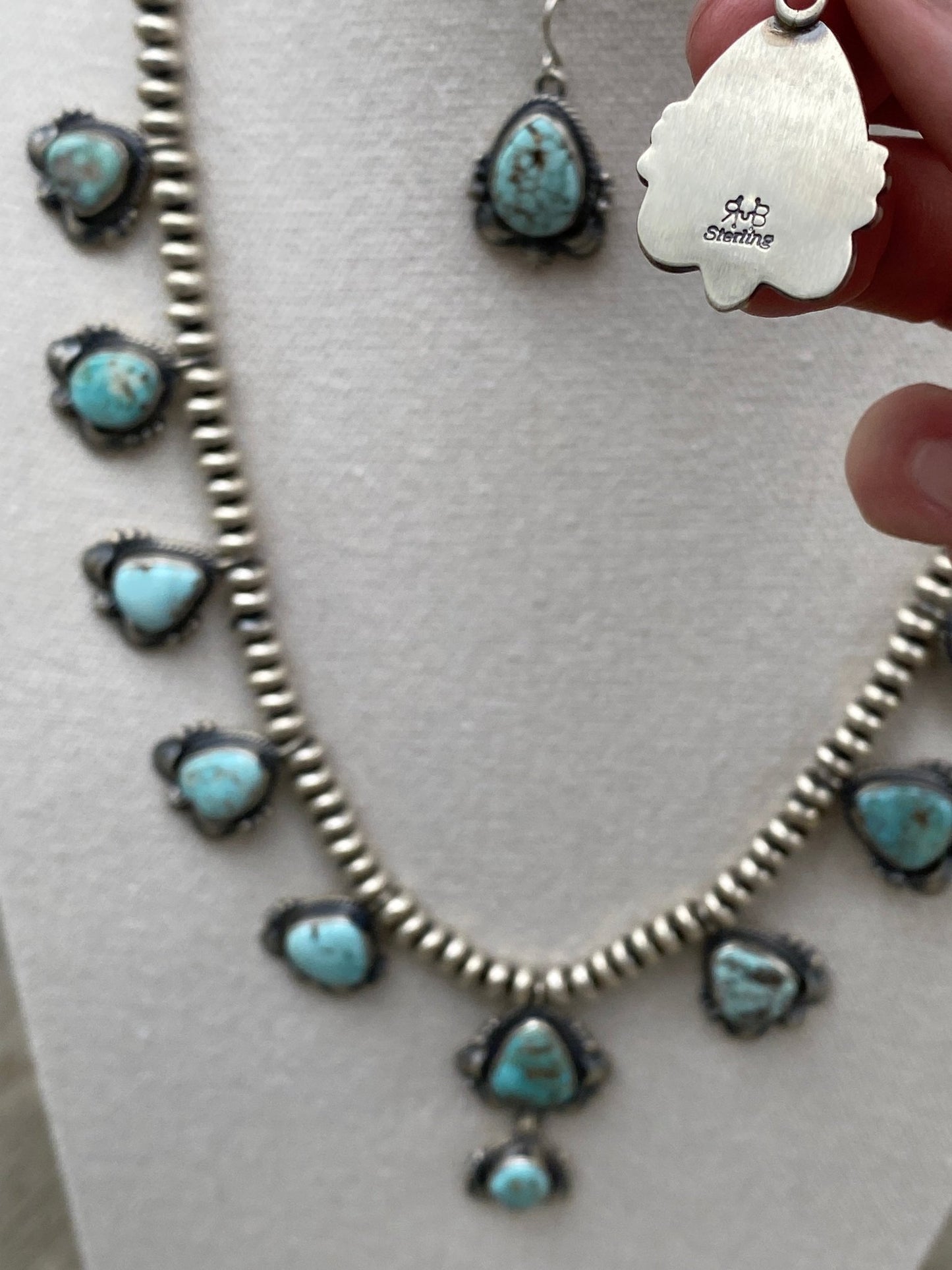 Randy Boyd Natural Dry Creek Turquoise Statement Necklace and Earring Set - Echo Canyon Collective