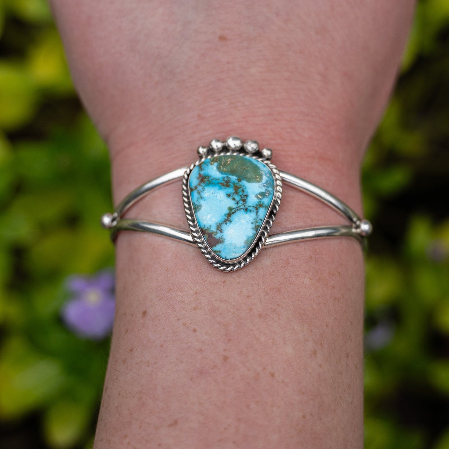 Rena Begay Natural Kingman Turquoise Sterling Silver Cuff Bracelet 6 1/4 - Echo Canyon Collective