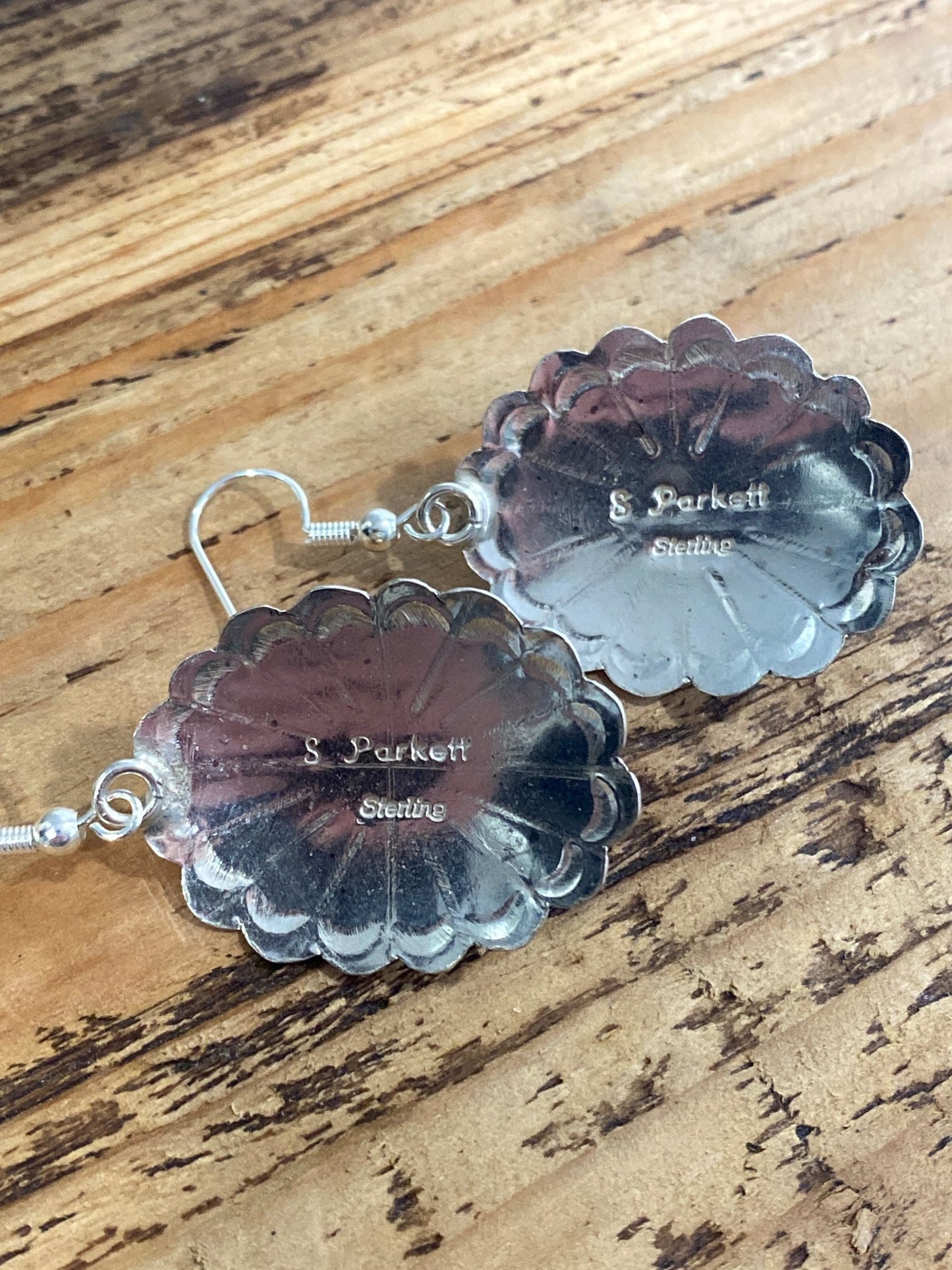 Sandra Parkett Sterling Silver & Orange Spiny Oyster Concho Earrings - Echo Canyon Collective