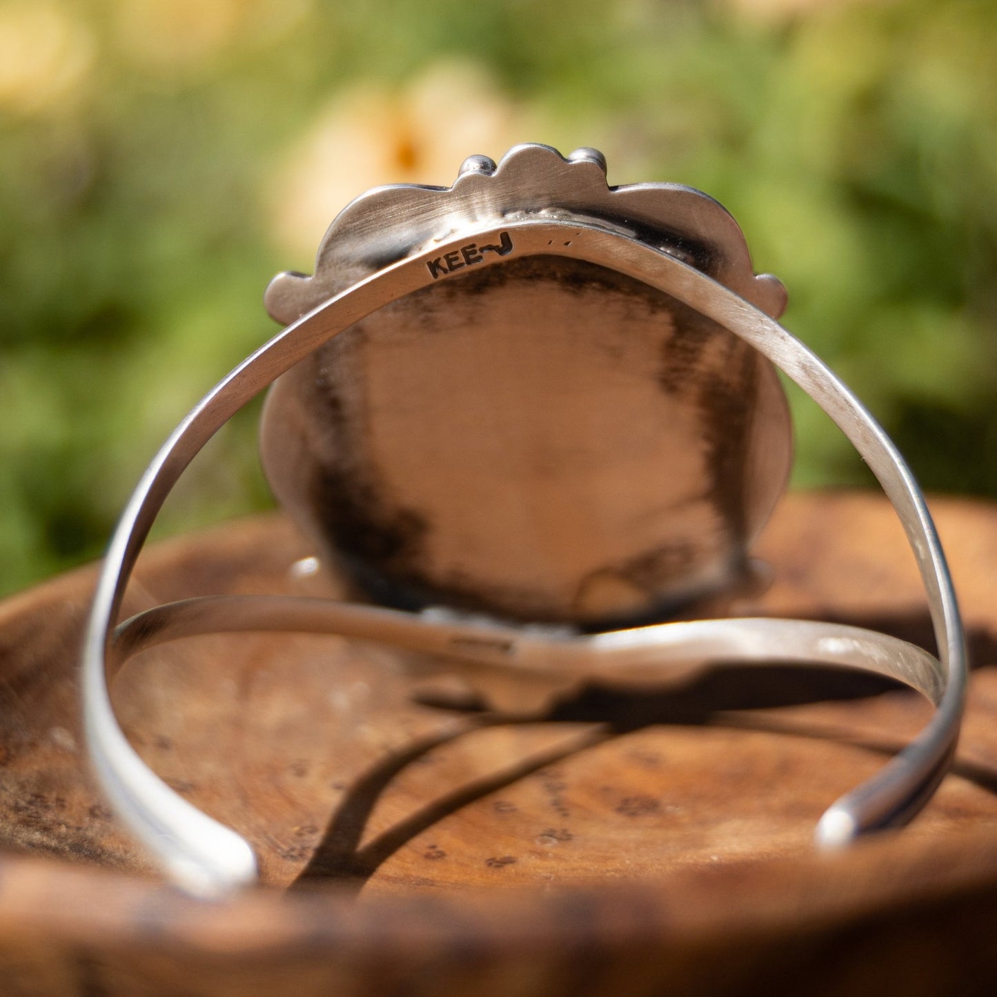 Vernon Johnson White Buffalo Turquoise Sterling Silver Cuff Bracelet – Navajo Handmade - Echo Canyon Collective