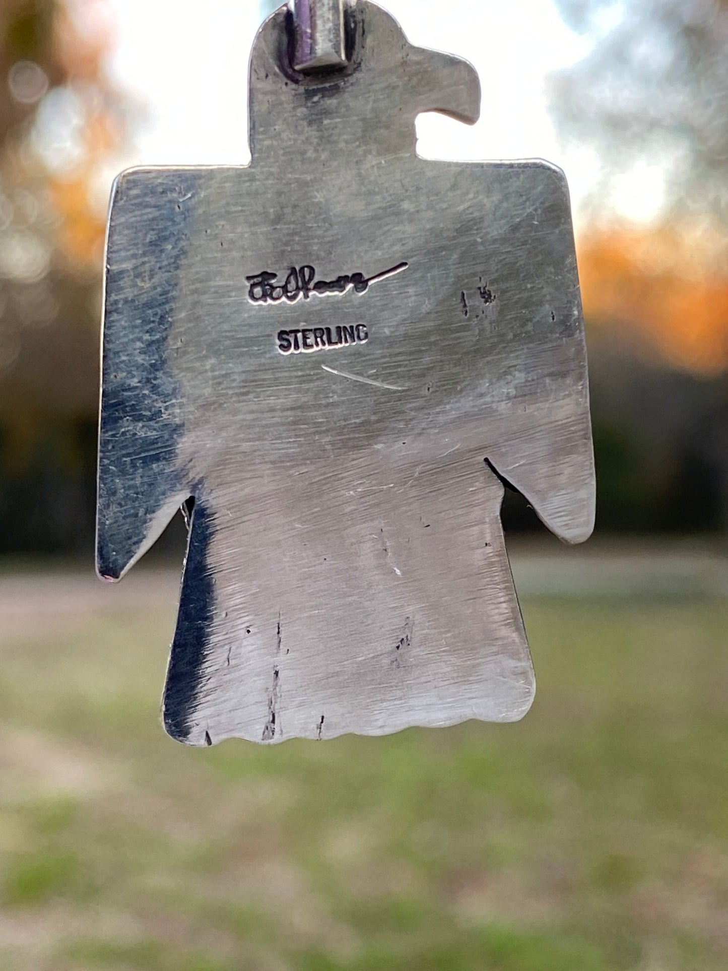 Bo Reeves Thunderbird Pendant | Kingman Turquoise & Sterling Silver Navajo Handmade - Echo Canyon Collective