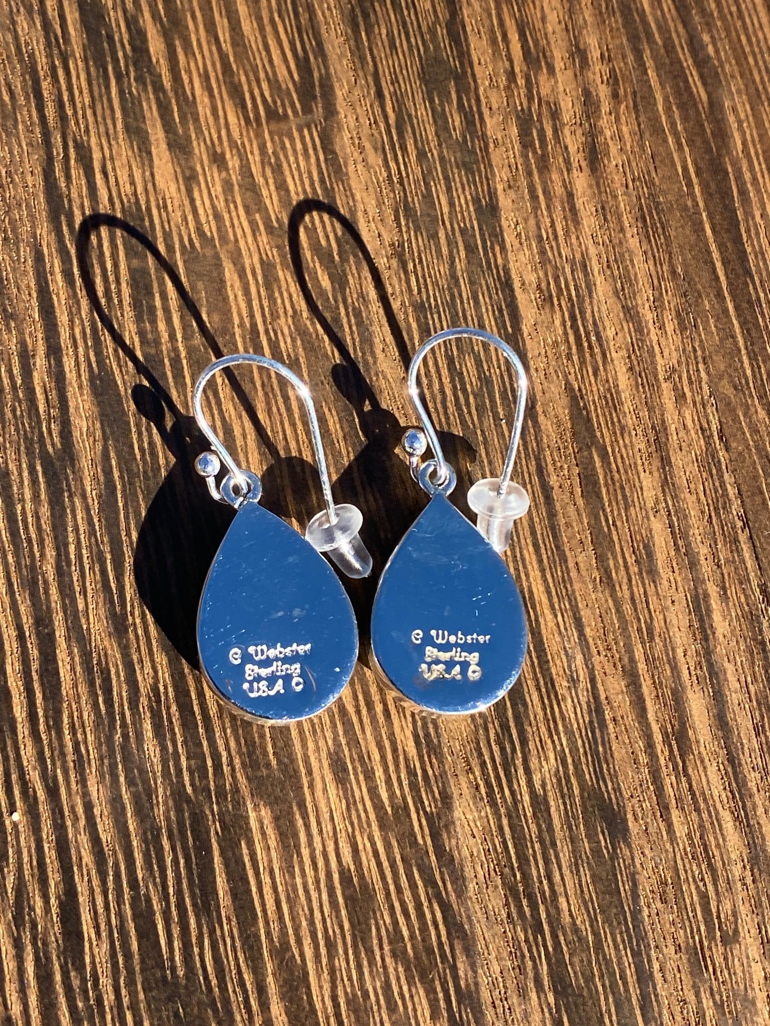 Cathy Webster 8 Turquoise Earrings – Sterling Silver, Signed C. Webster - Echo Canyon Collective