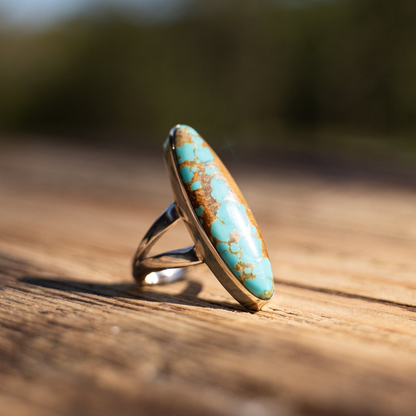 Cathy Webster Mine 8 Turquoise Sterling Silver Ring Size 6 1/2 - Echo Canyon Collective