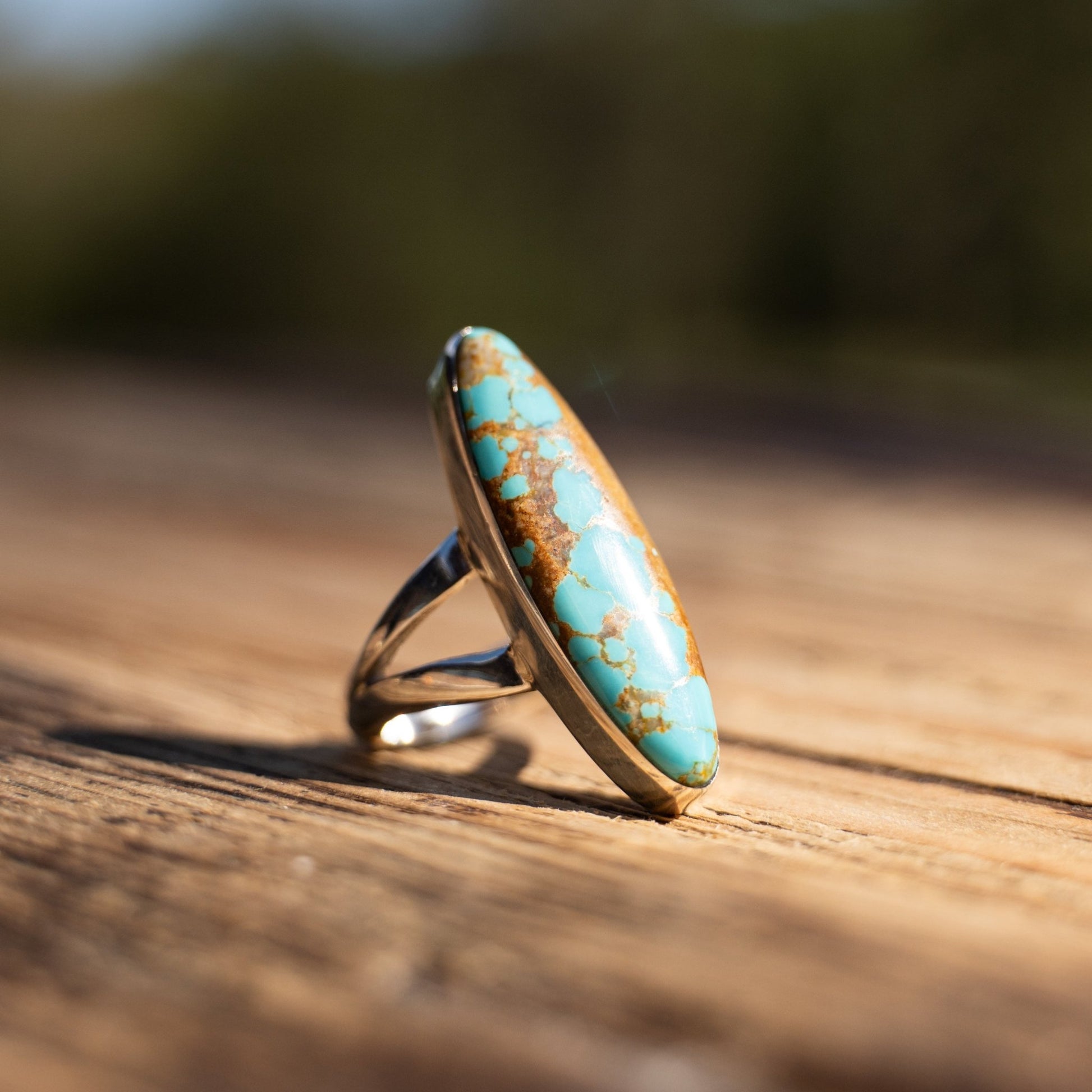 Cathy Webster Mine 8 Turquoise Sterling Silver Ring Size 6 1/2 - Echo Canyon Collective