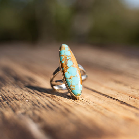 Cathy Webster Mine 8 Turquoise Sterling Silver Ring Size 6 1/2 - Echo Canyon Collective