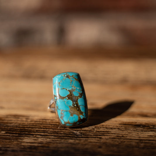 Cathy Webster Mine 8 Turquoise Sterling Silver Ring Size 7 1/4 - Echo Canyon Collective
