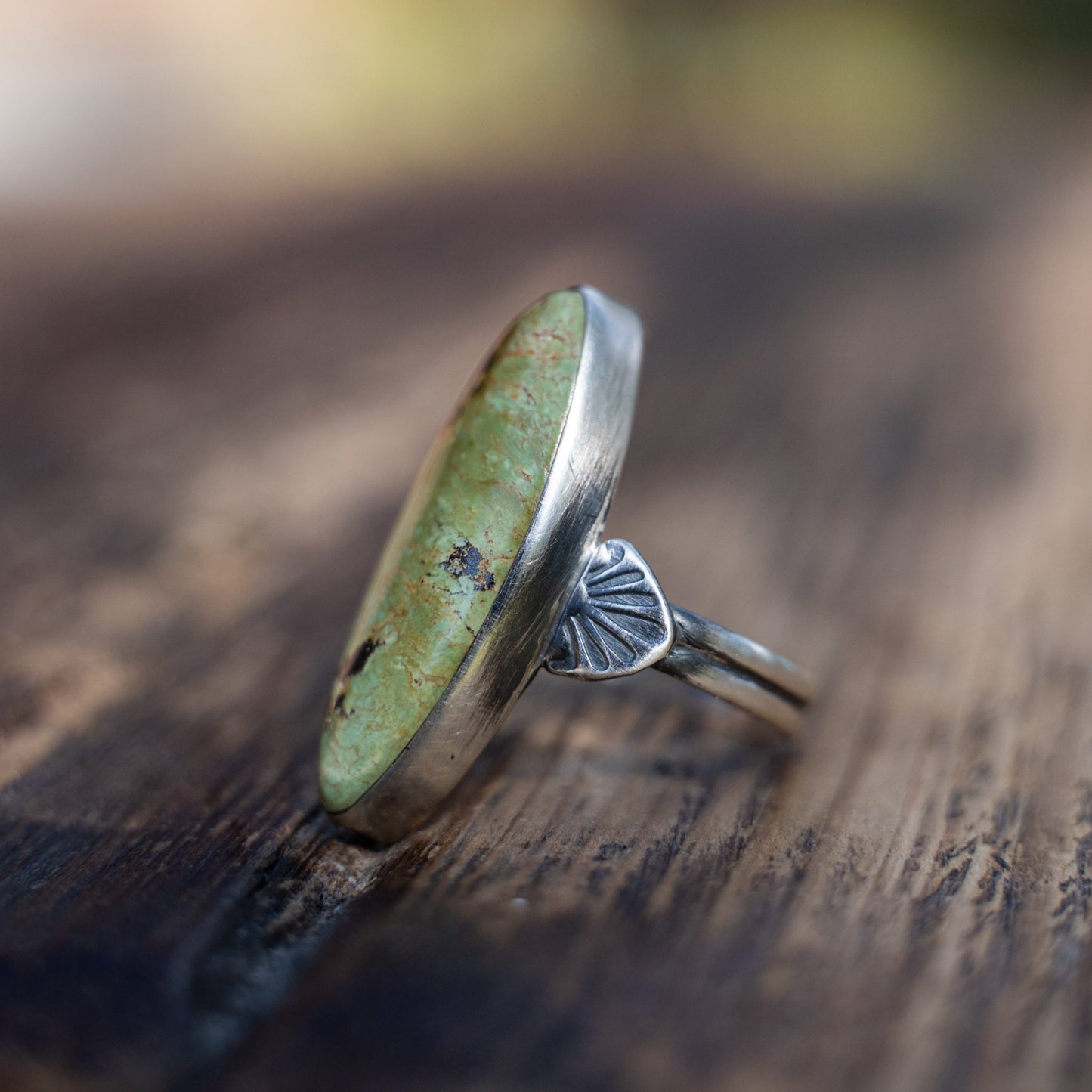 Cathy Webster Royston Turquoise Ring – Navajo Sterling Silver, Size 7 - Echo Canyon Collective