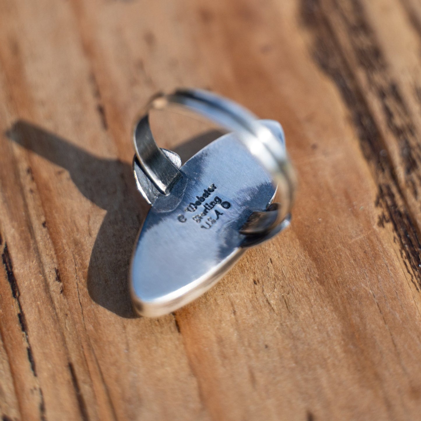 Cathy Webster Royston Turquoise Ring – Navajo Sterling Silver, Size 7 - Echo Canyon Collective