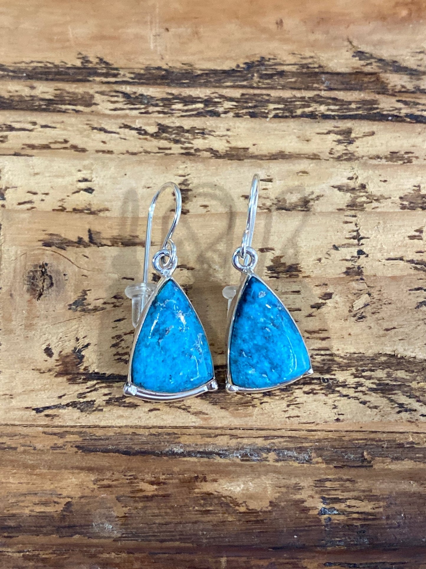 Cathy Webster Sterling Silver & Smoky Kingman Turquoise Earrings - Echo Canyon Collective