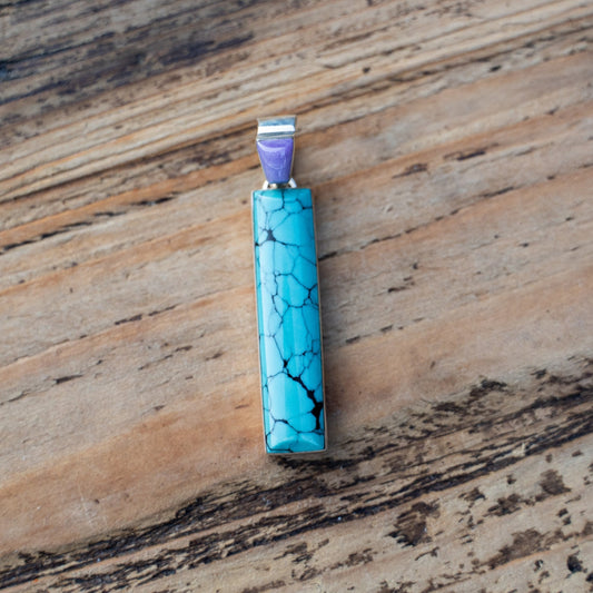 Cathy Webster Sugilite & Cloud Mountain Turquoise Pendant - Echo Canyon Collective