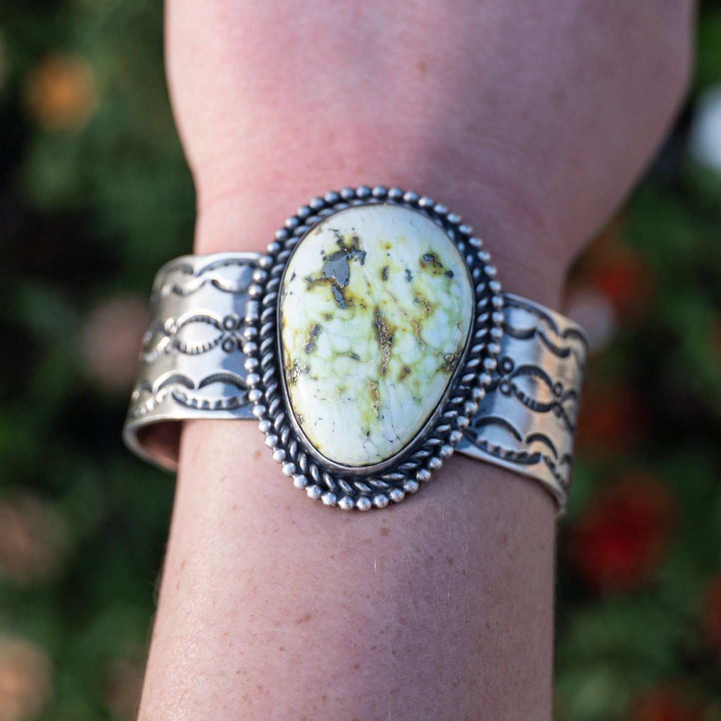 Chimney Butte Sterling Silver Cuff with Palomino - Echo Canyon Collective