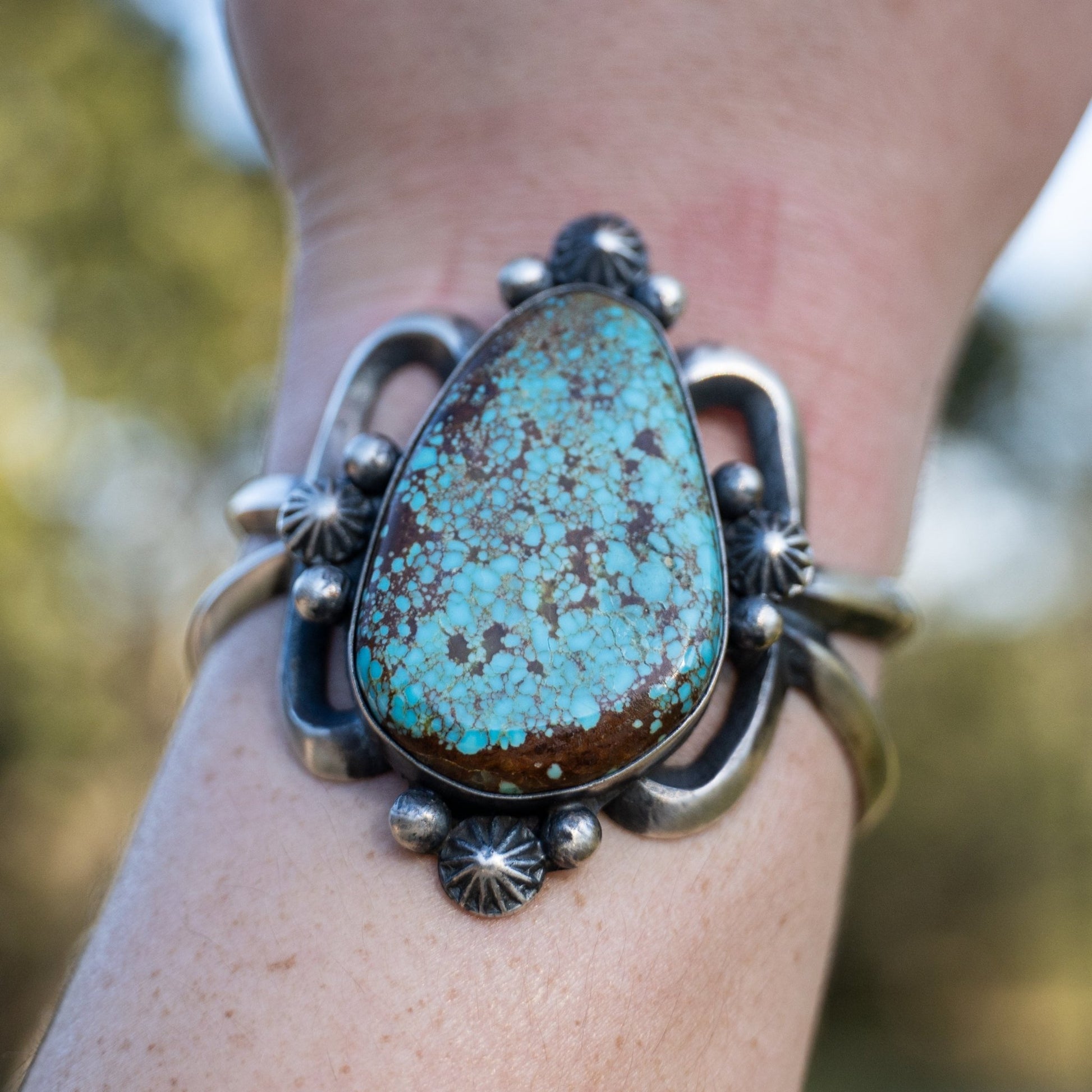 Chimney Butte Sterling Silver Cuff with Royston Turquoise - Echo Canyon Collective