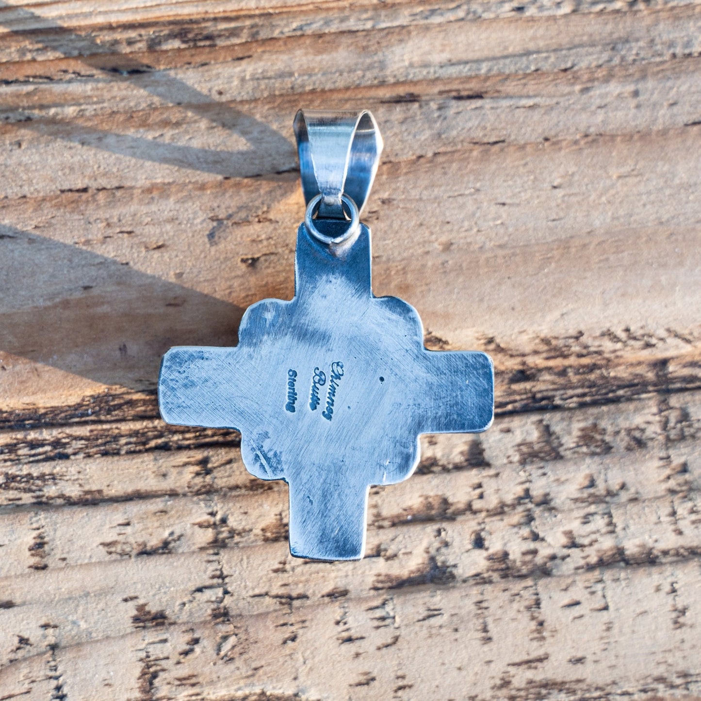 Chimney Butte Sterling Silver Zia Pendant with Sonoran Turquoise - Echo Canyon Collective