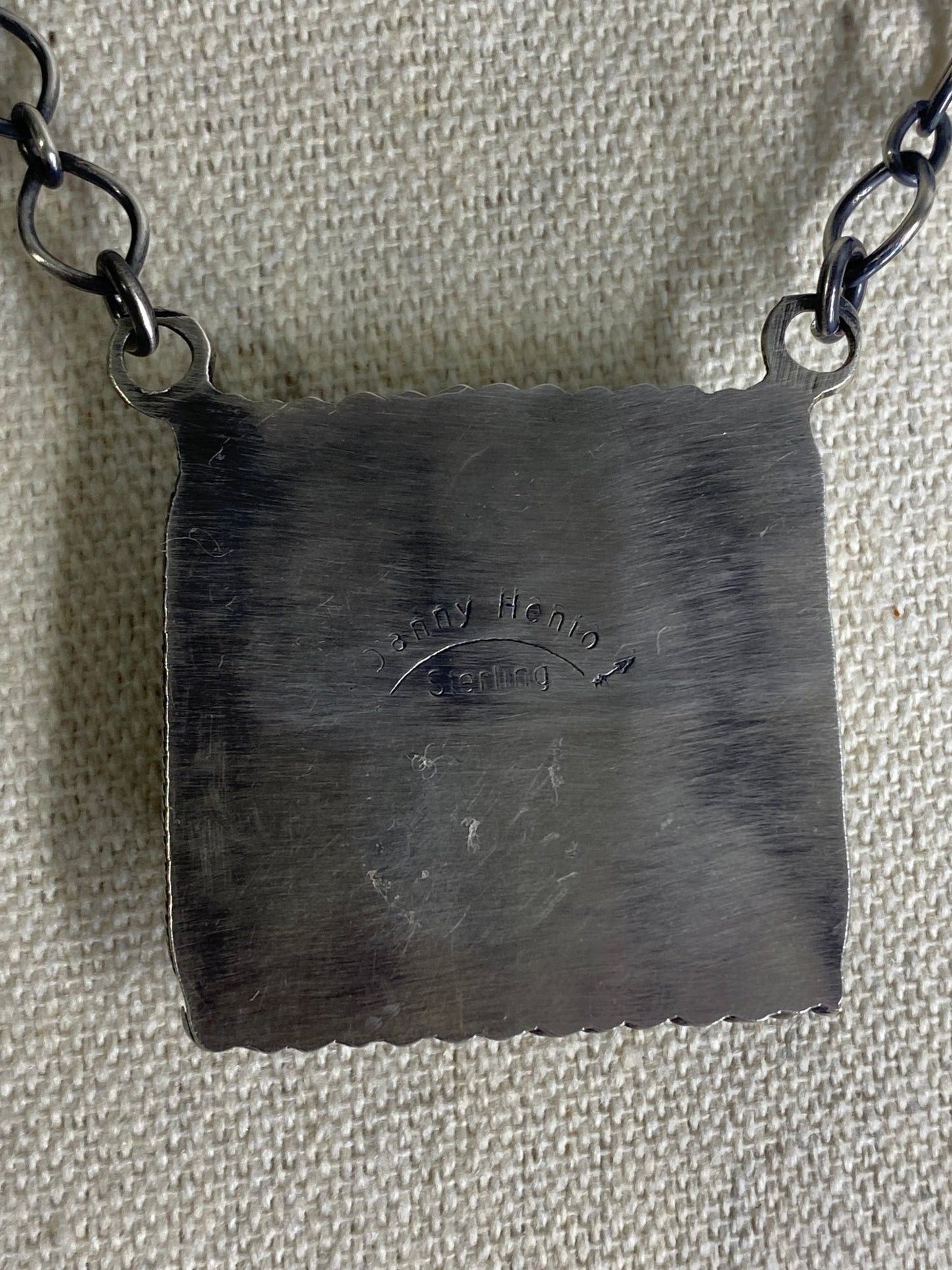 Danny Henio Blackjack Turquoise Necklace – 18" Navajo Sterling Silver - Echo Canyon Collective