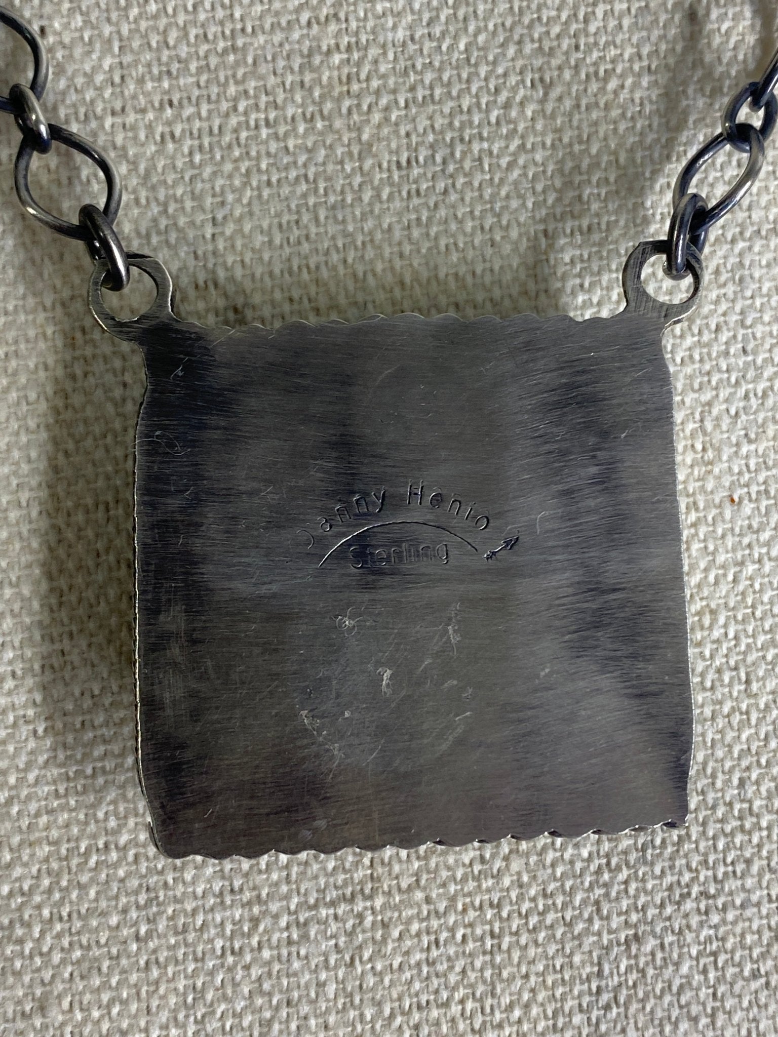 Danny Henio Blackjack Turquoise Necklace – 18" Navajo Sterling Silver - Echo Canyon Collective