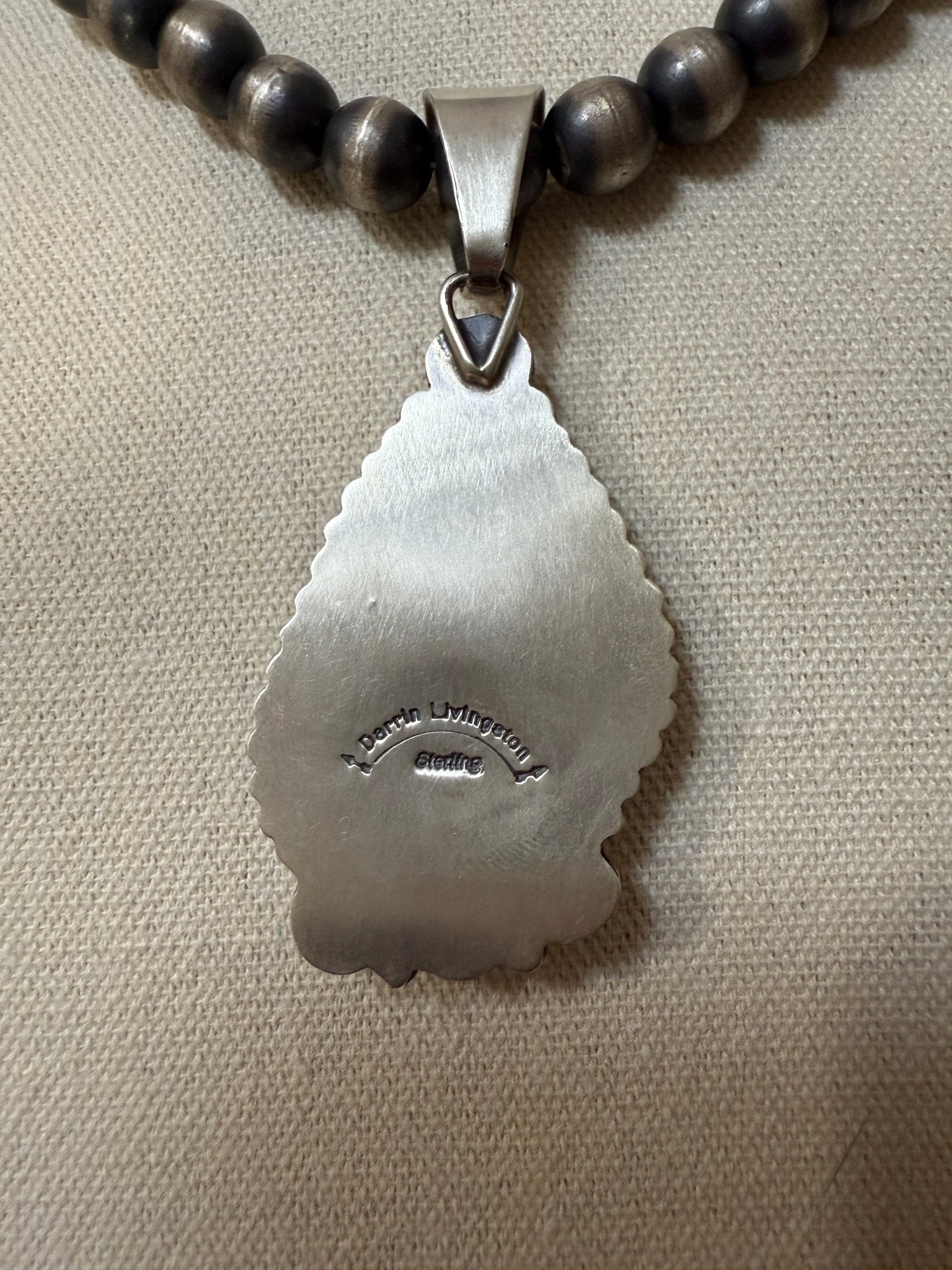 Darrin Livingston Natural Bisbee Turquoise Pendant - Echo Canyon Collective