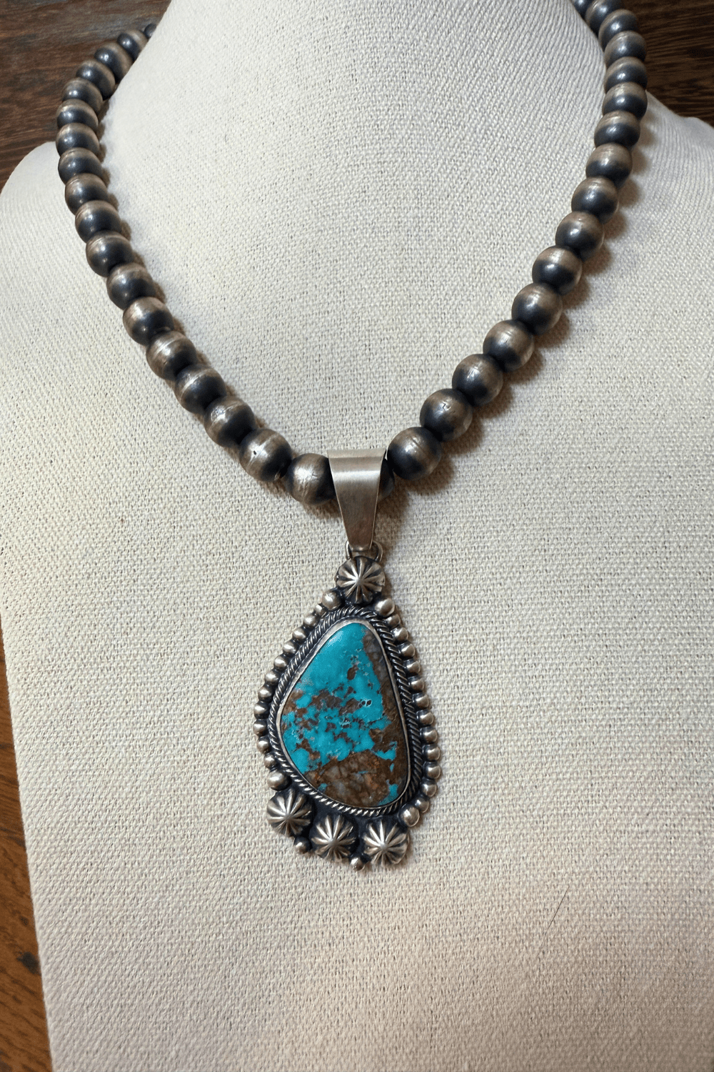 Darrin Livingston Natural Bisbee Turquoise Pendant - Echo Canyon Collective