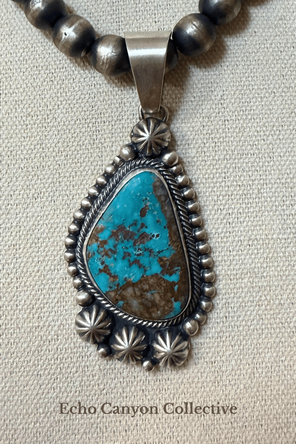Darrin Livingston Natural Bisbee Turquoise Pendant - Echo Canyon Collective
