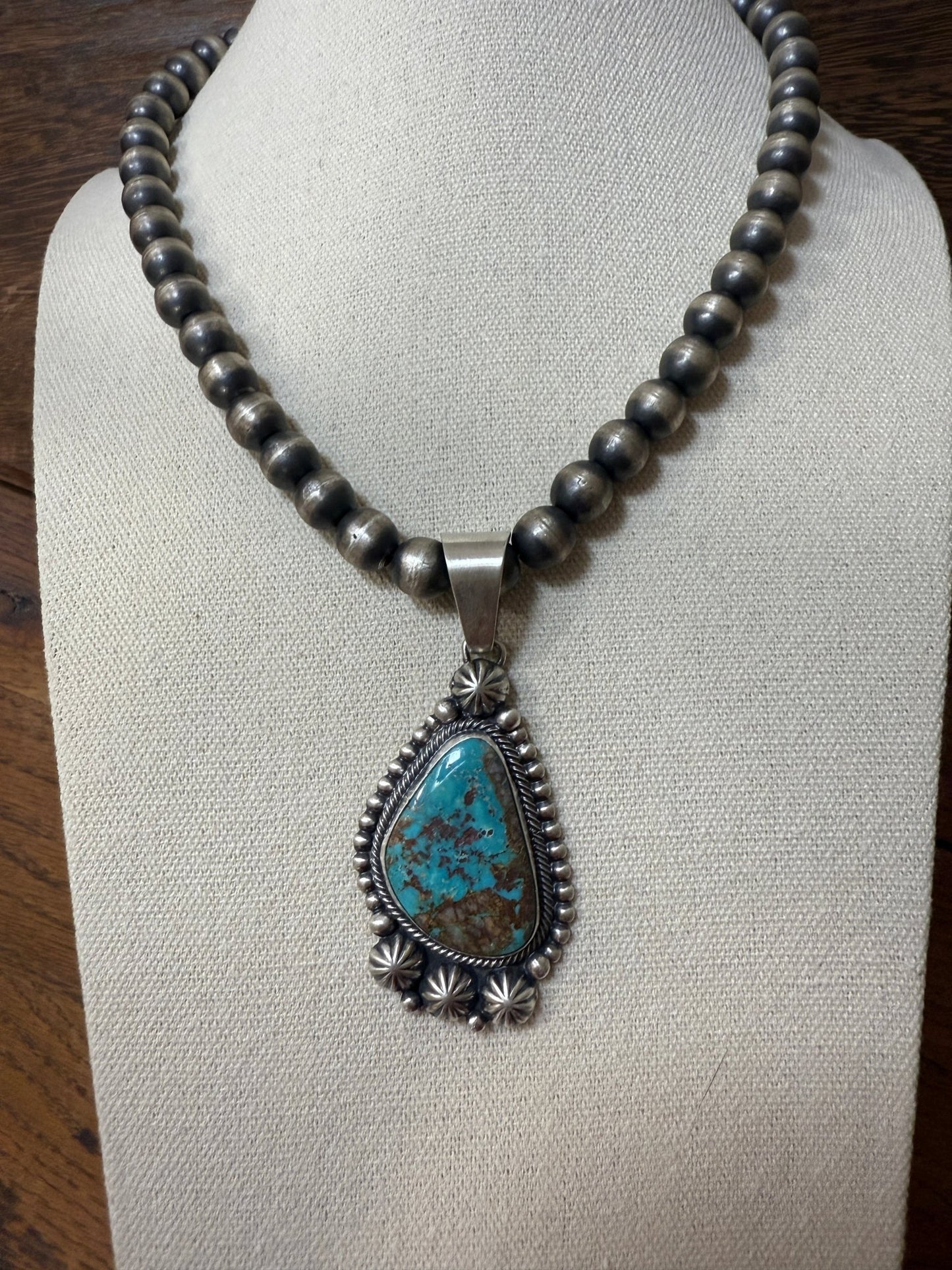 Darrin Livingston Natural Bisbee Turquoise Pendant - Echo Canyon Collective