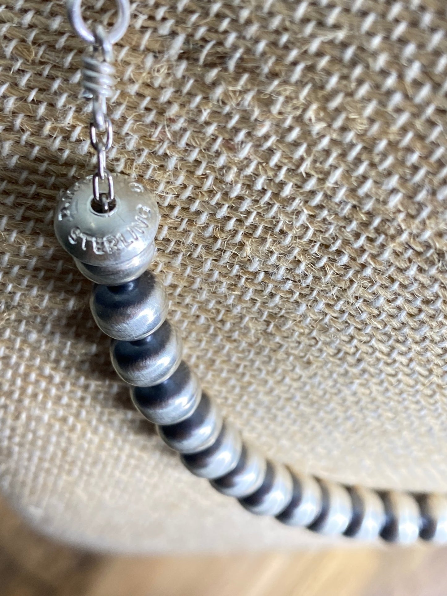 Dorinda Mariano Navajo Handmade Sterling Silver Pearl Necklace 16" - Echo Canyon Collective