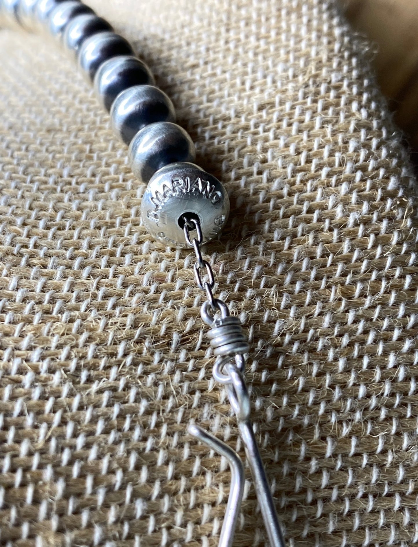 Dorinda Mariano Navajo Handmade Sterling Silver Pearl Necklace 16" - Echo Canyon Collective