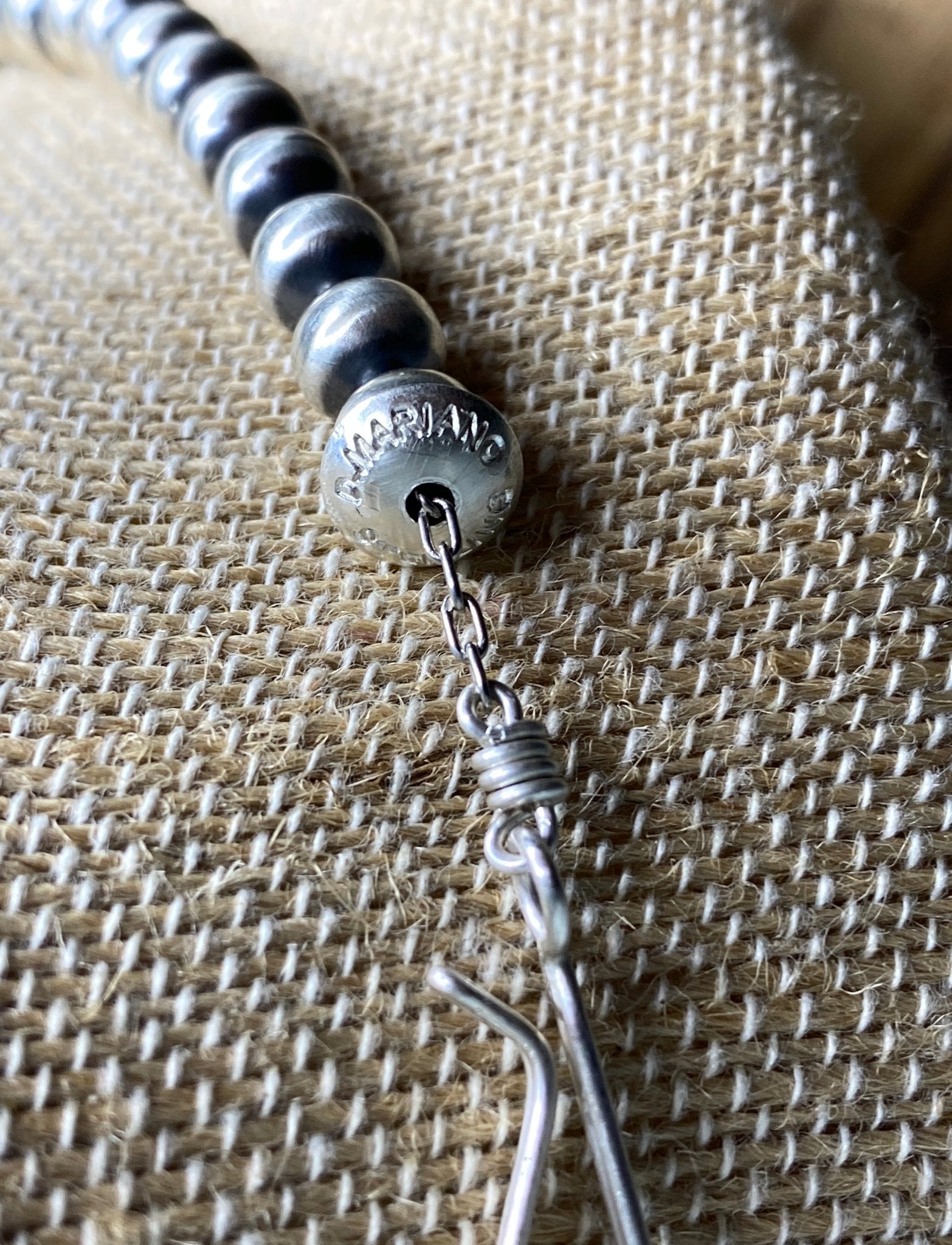 Dorinda Mariano Navajo Handmade Sterling Silver Pearl Necklace 16" - Echo Canyon Collective
