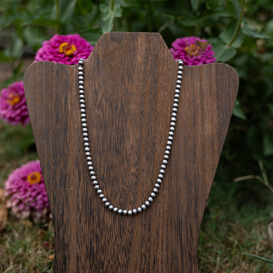 Dorinda Mariano Navajo Handmade Sterling Silver Pearl Necklace - Echo Canyon Collective
