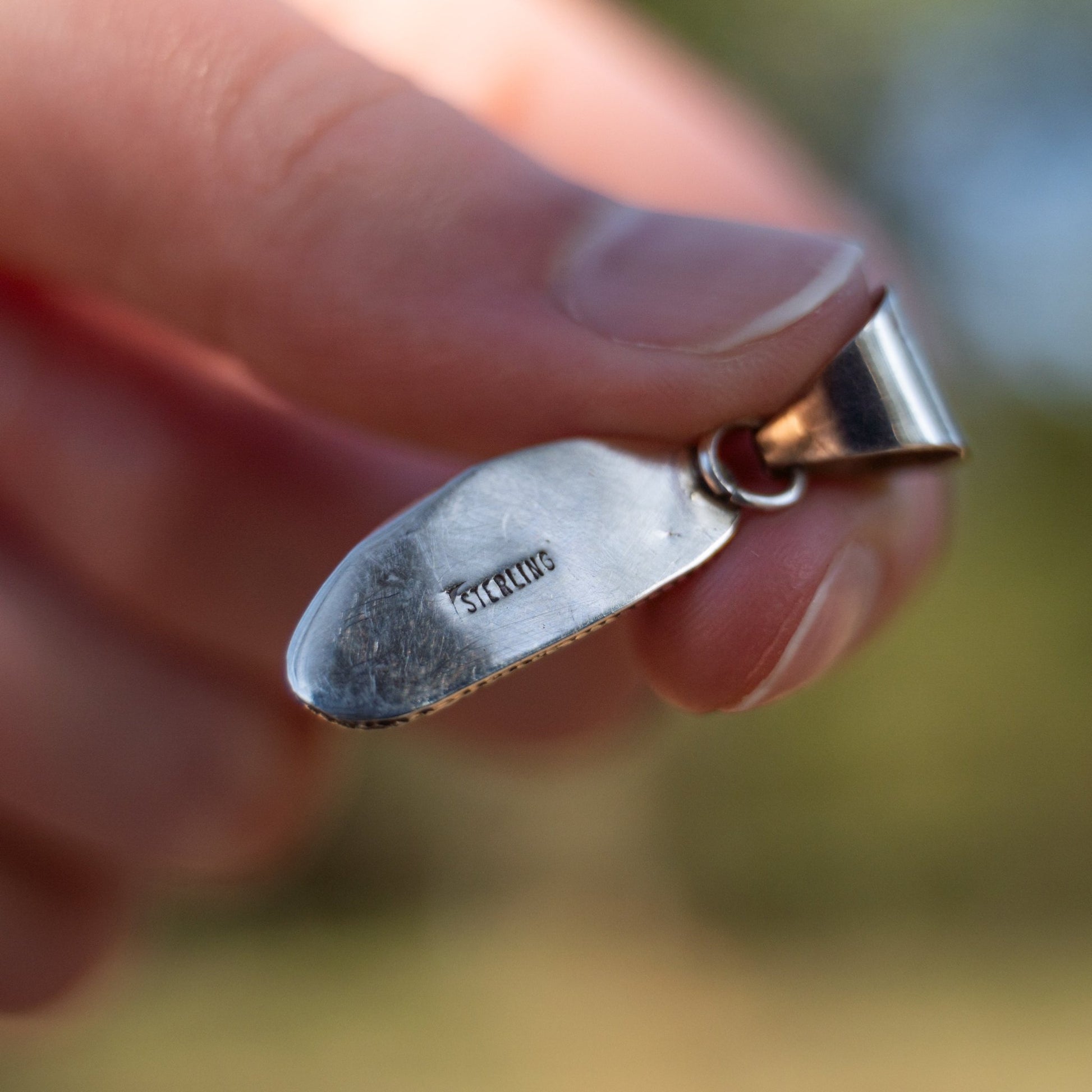 Ernest Hawthorne Natural Morenci Turquoise Pendant – Navajo Sterling Silver - Echo Canyon Collective