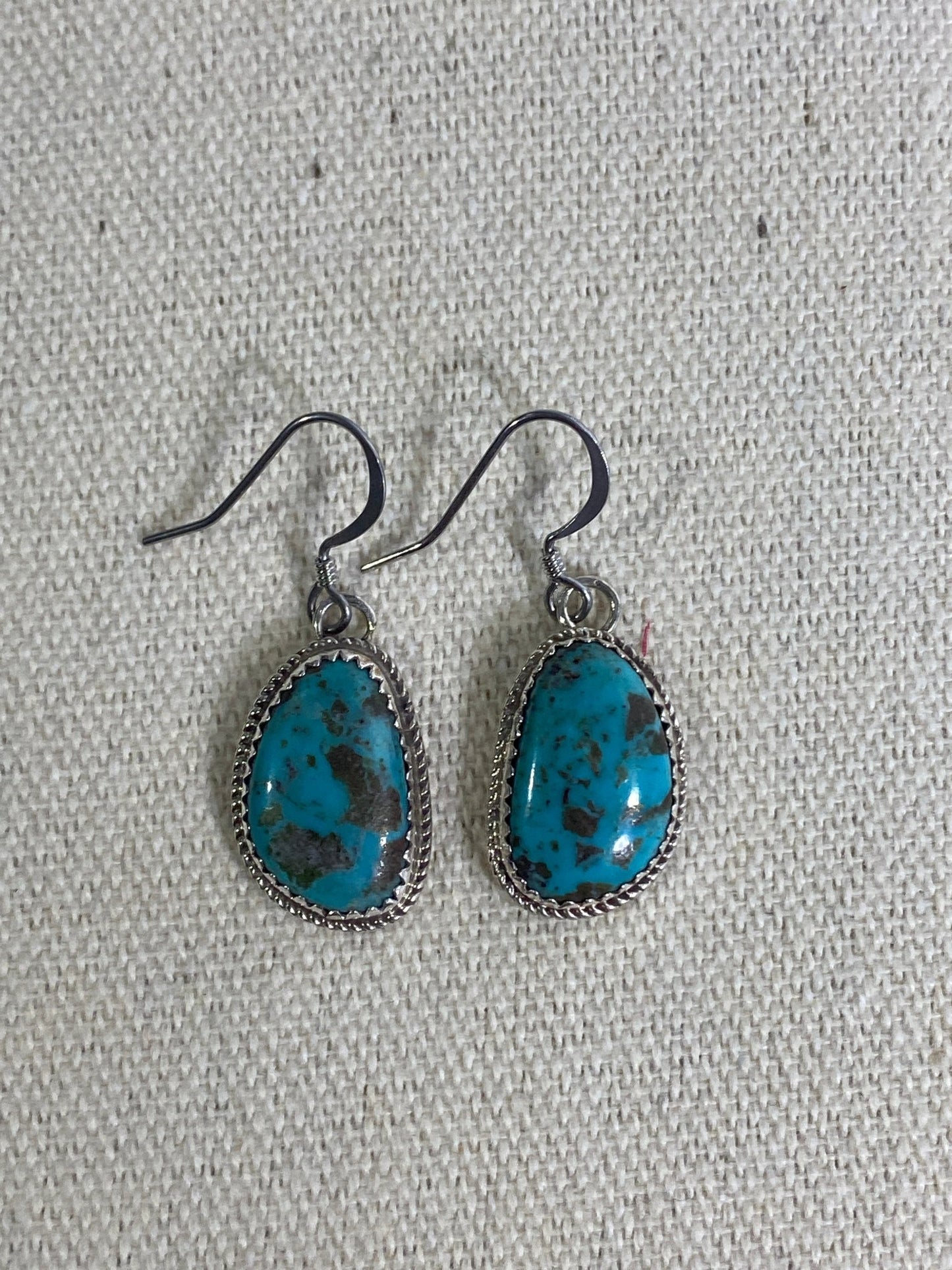 Ernest Hawthorne Navajo Sterling Silver Earrings with Kingman Turquoise - Echo Canyon Collective