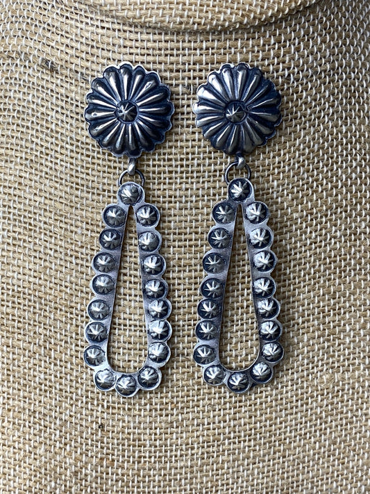 Eugene Charley Stamped Sterling Silver Earrings - Echo Canyon Collective