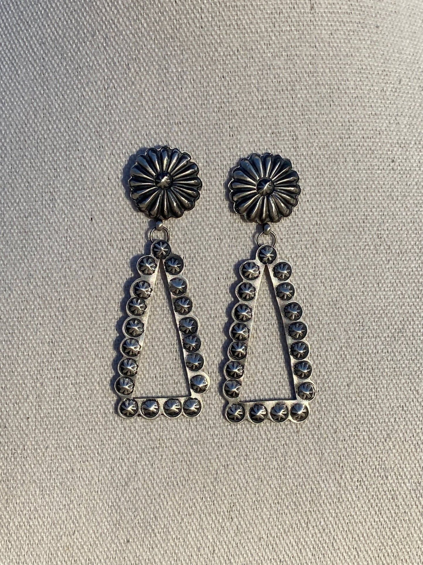 Eugene Charley Stamped Sterling Silver Earrings - Echo Canyon Collective