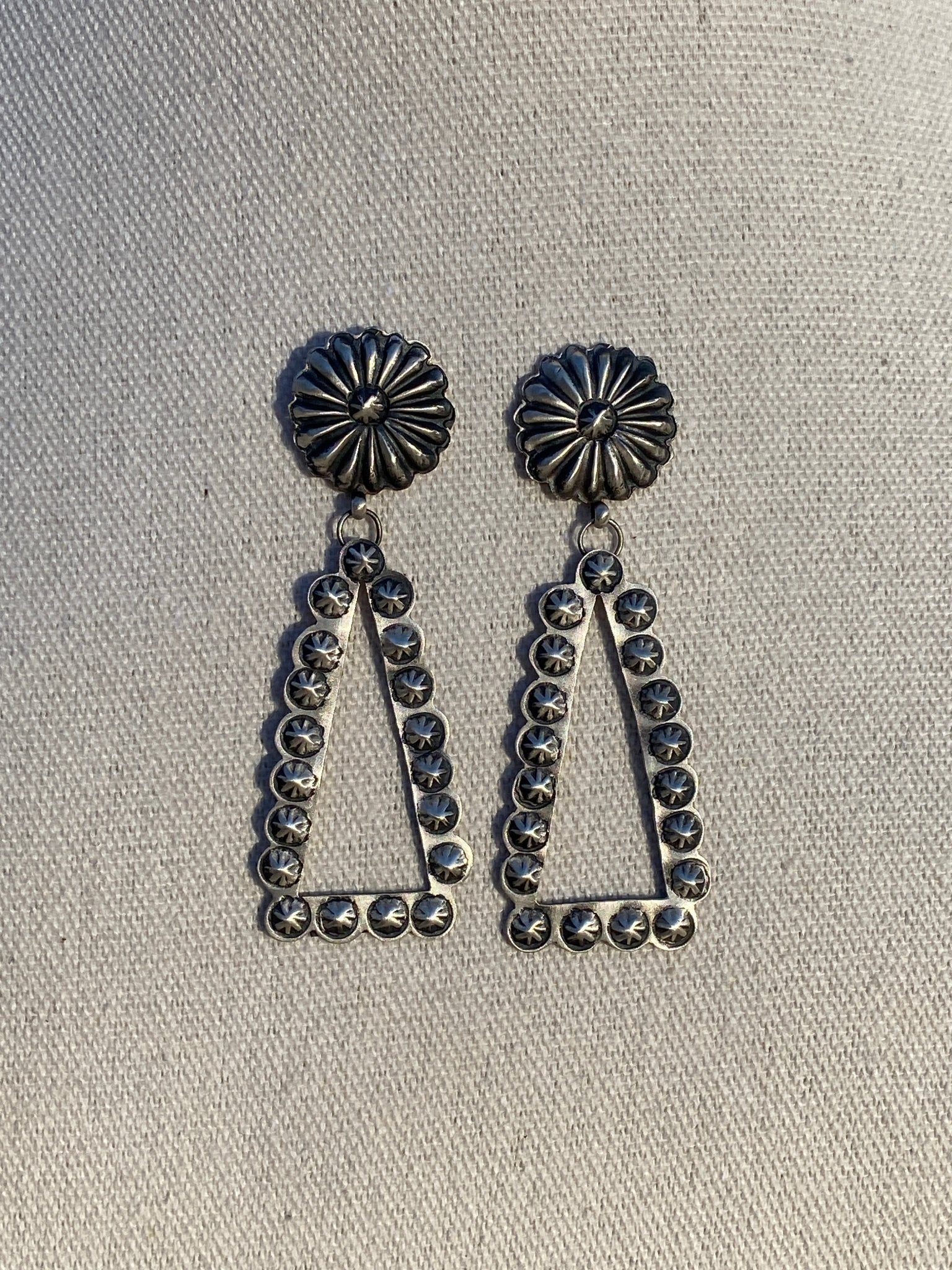 Eugene Charley Stamped Sterling Silver Earrings - Echo Canyon Collective