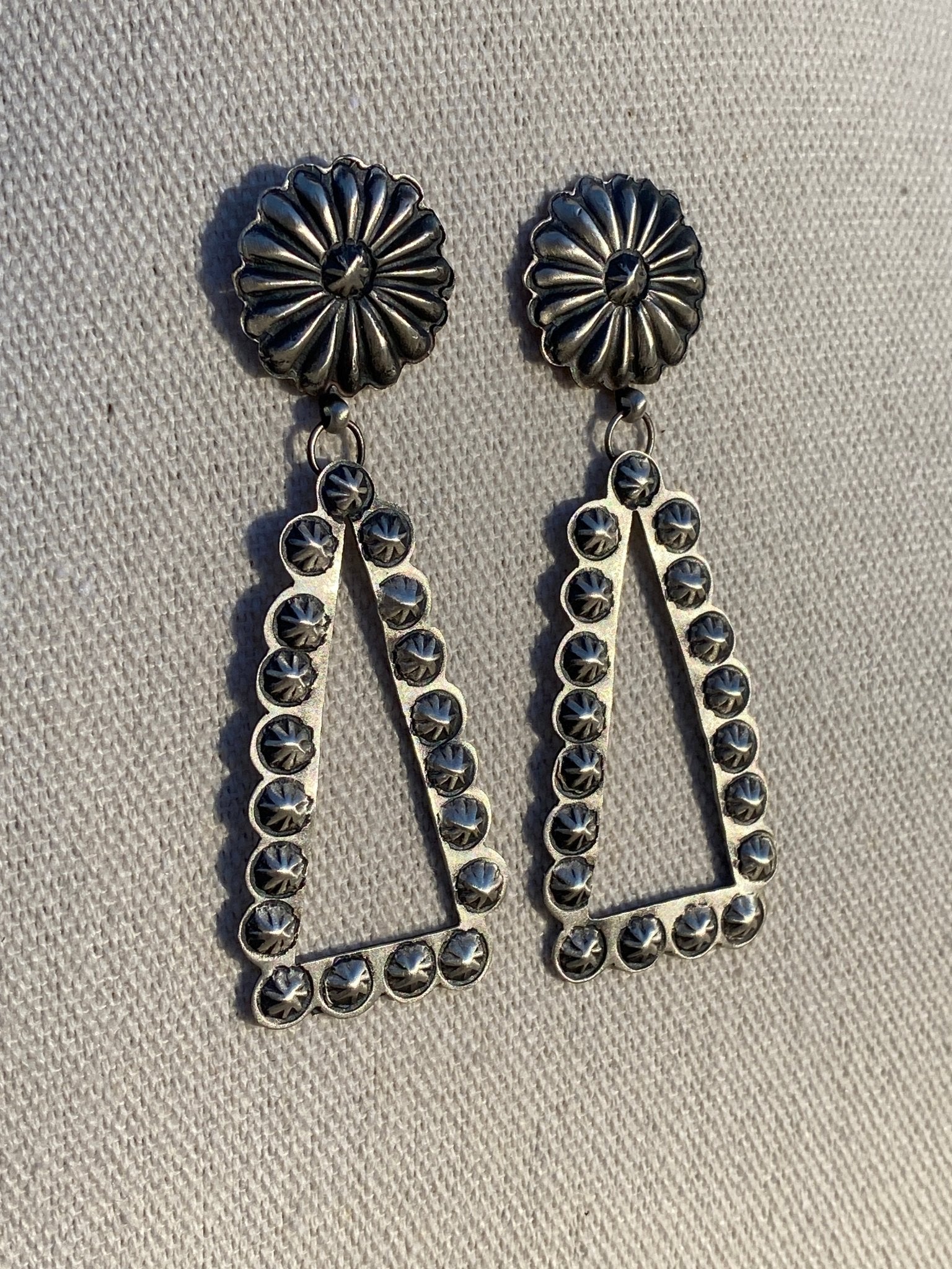 Eugene Charley Stamped Sterling Silver Earrings - Echo Canyon Collective