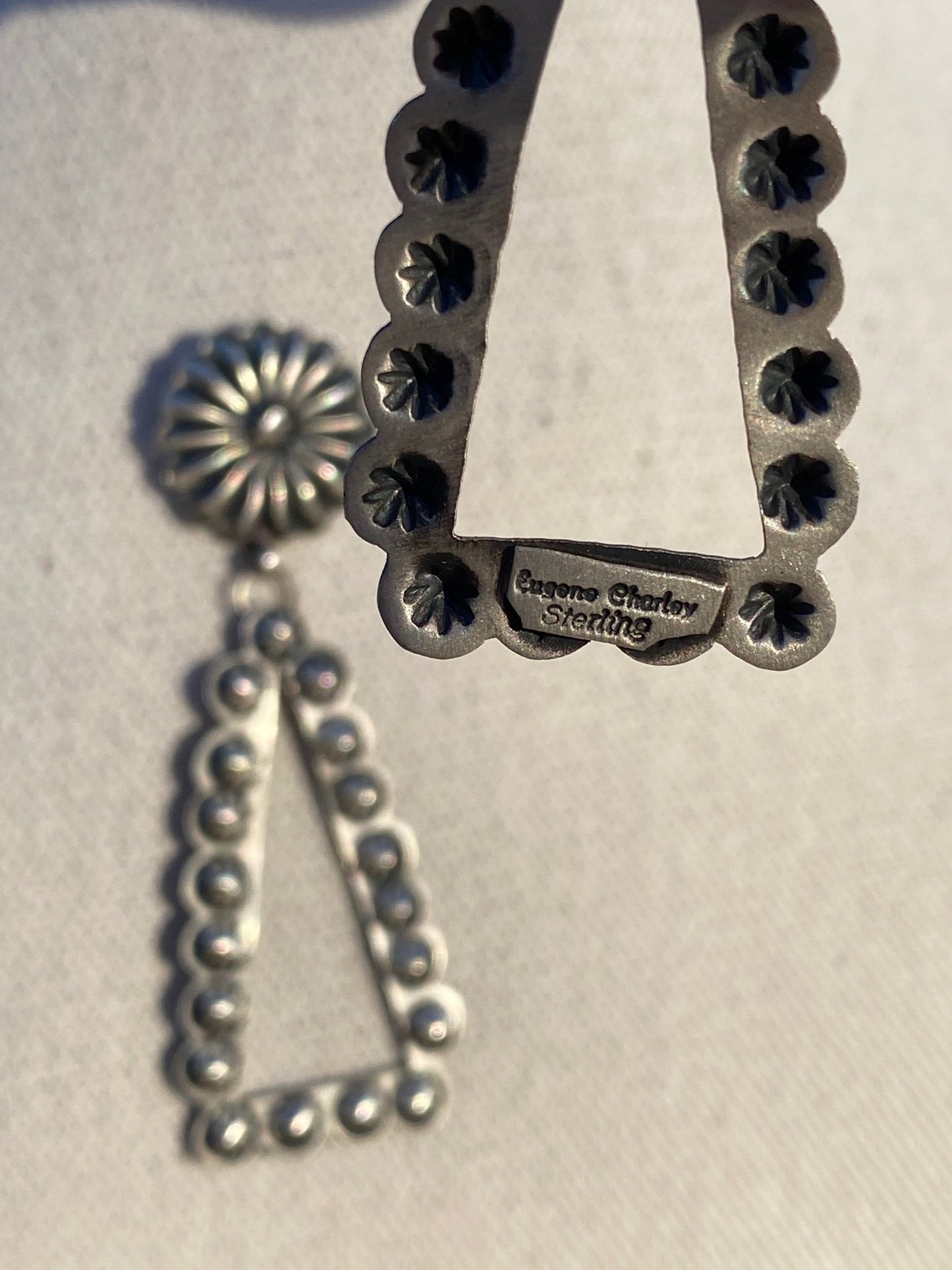 Eugene Charley Stamped Sterling Silver Earrings - Echo Canyon Collective