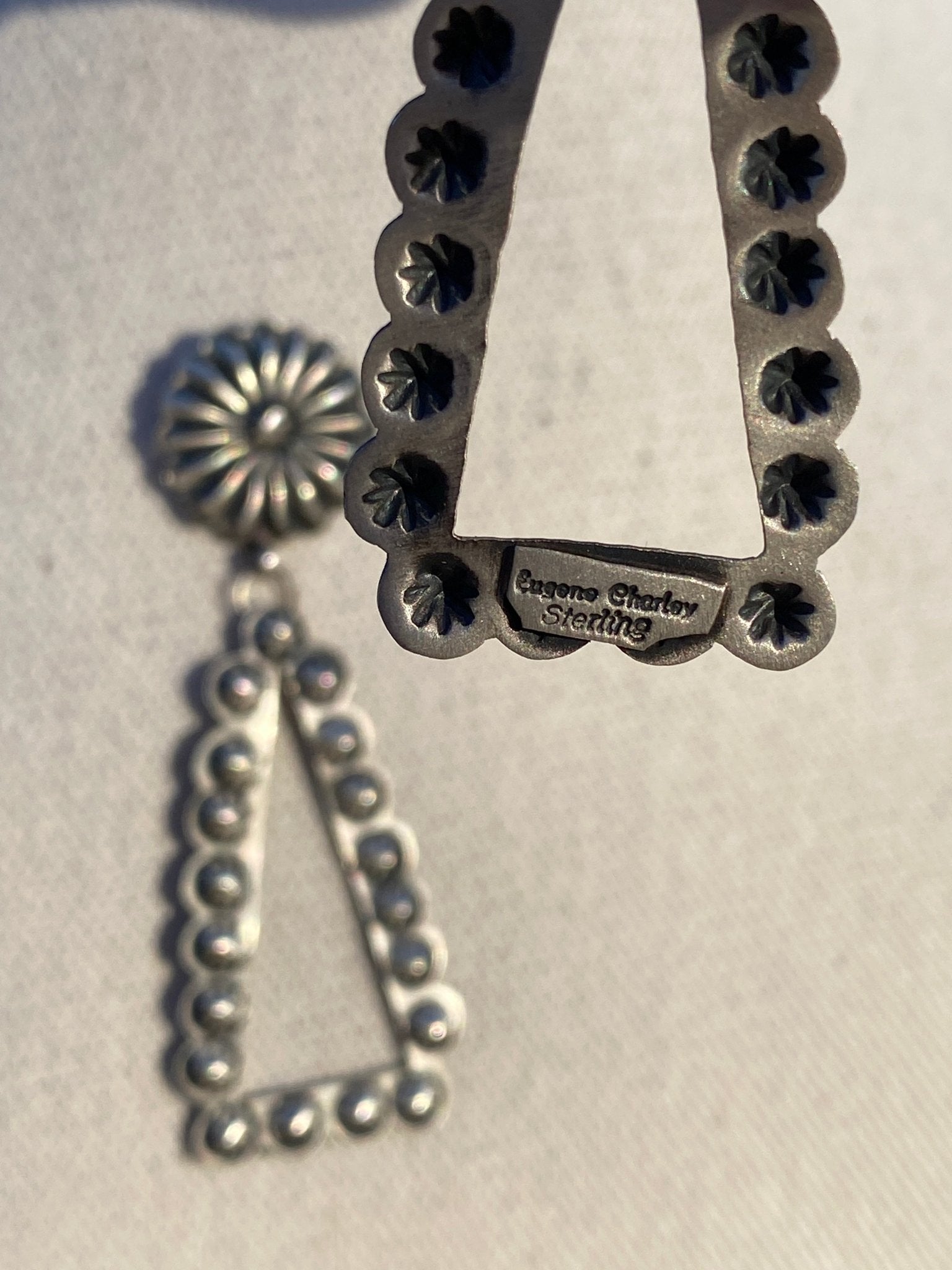 Eugene Charley Stamped Sterling Silver Earrings - Echo Canyon Collective