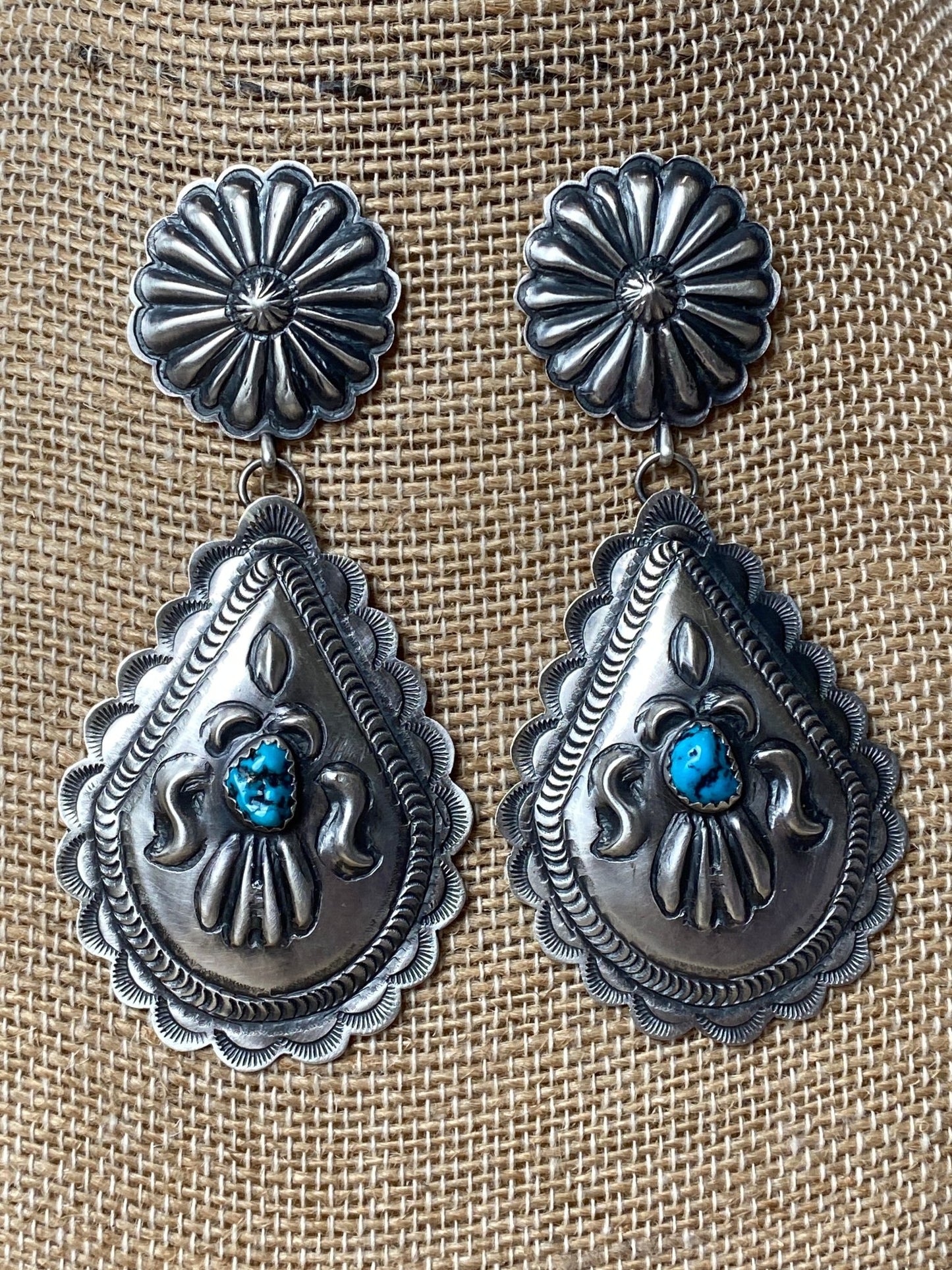 Eugene Charley Sterling Silver & Turquoise Earrings - Echo Canyon Collective