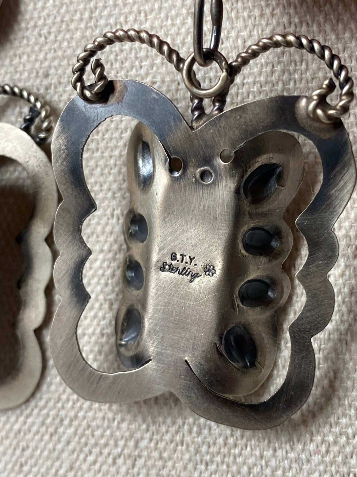 Gabrielle Yazzie Sterling Silver & Kingman Turquoise Butterfly Earrings - Echo Canyon Collective
